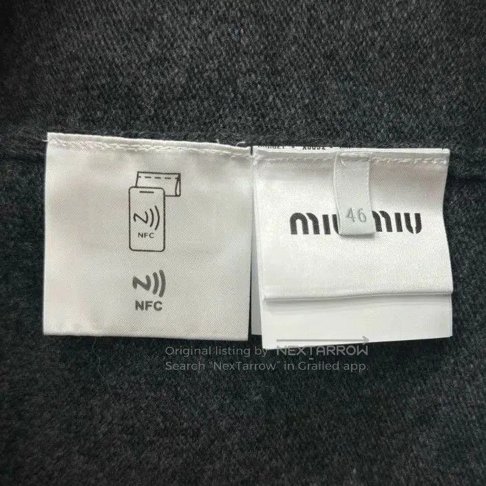 Miu Miu Miumiu Gray Letter Logo Wool Cardigan. Size L / US 10 / IT 46 - 4 Thumbnail