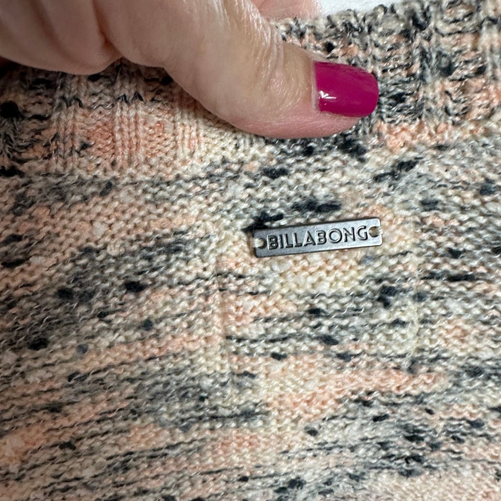 Billabong Billabong cropped sweater Women’s nwot MED peach, grey.. Size M / US 6-8 / IT 42-44 - 3 Thumbnail