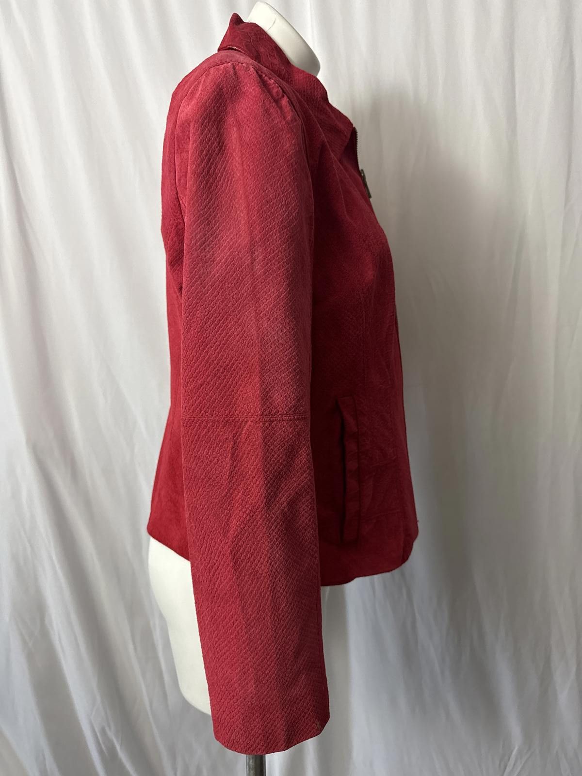 Bernhard Willhelm Bernardo - Red Leather Jacket with Texture - Petite Large Size L / US 10 / IT 46 - 5 Thumbnail