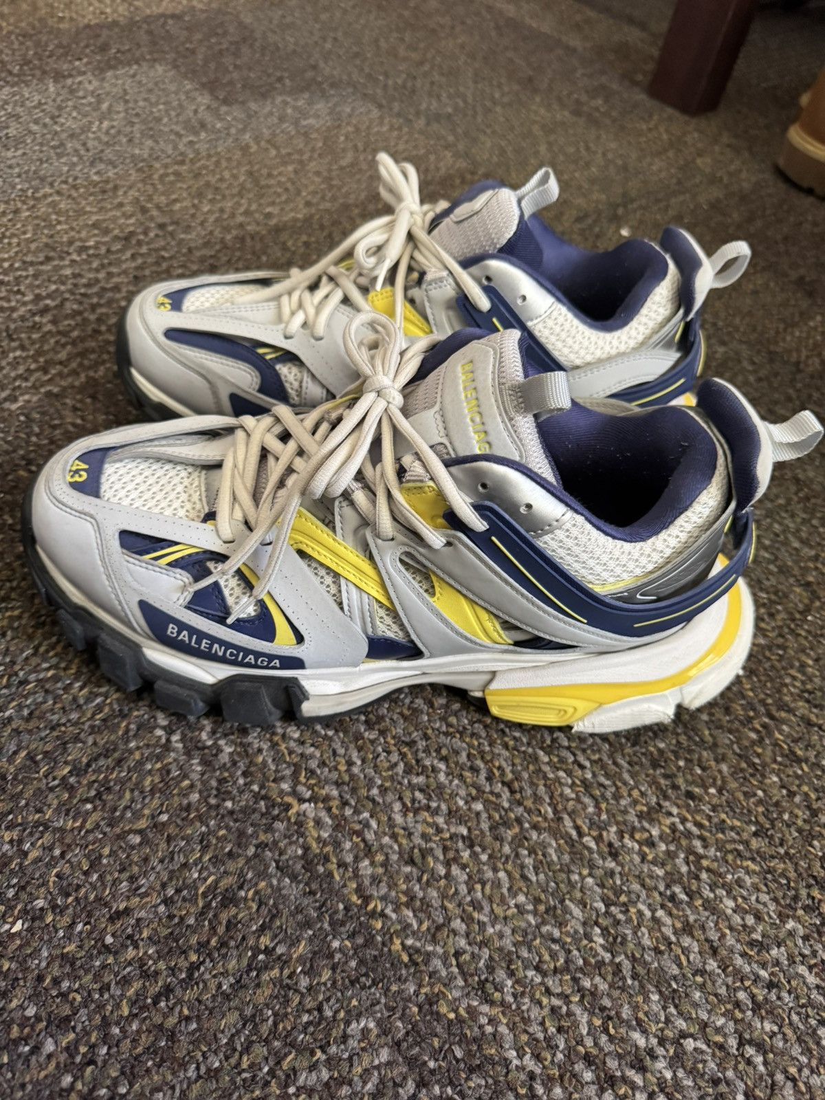 Balenciaga Balenciaga Track Sneaker 'White Dark Blue Yellow' Size US 10 / EU 43 - 2 Thumbnail