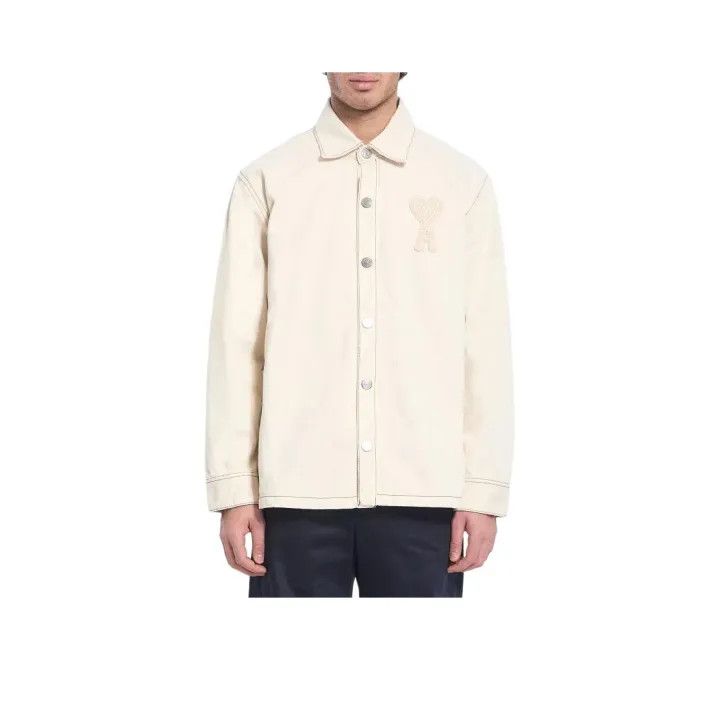 AMI AMIPARIS Woven Heart Long Sleeve Shirt 0079 Size US M / EU 48-50 / 2 - 1 Thumbnail