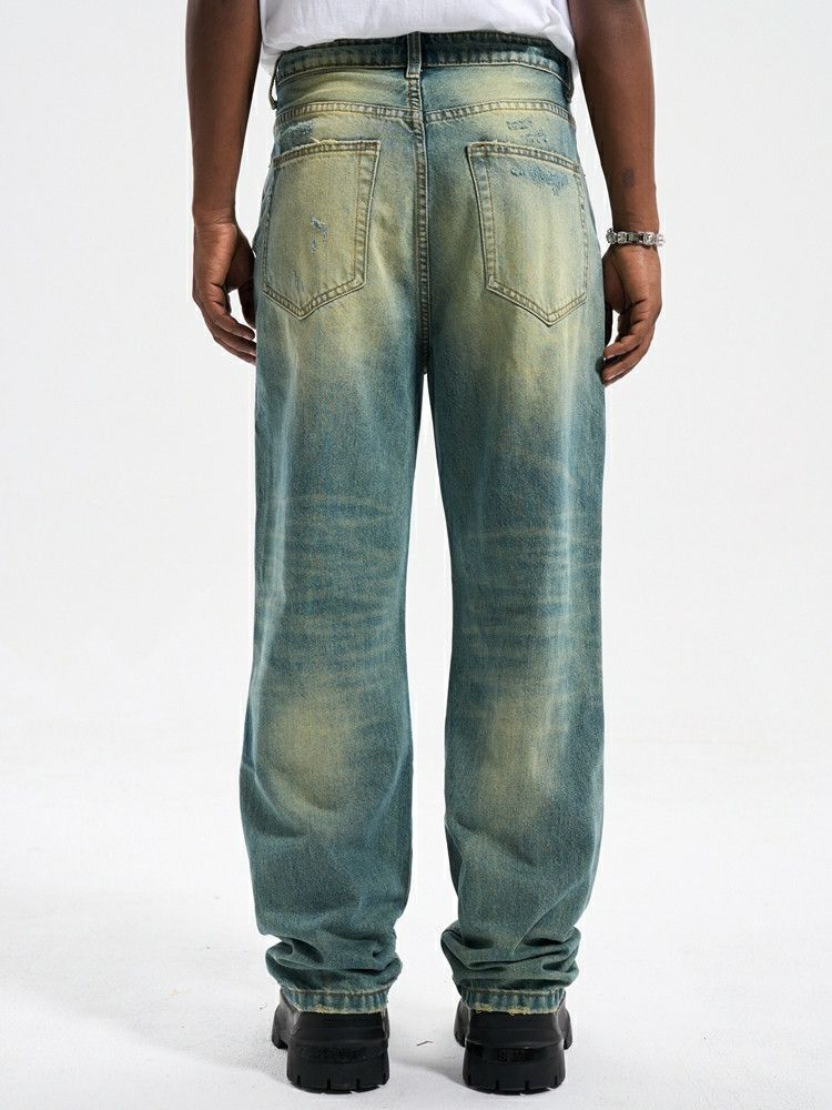 hiphop grunge y2k ripped damaged jeans