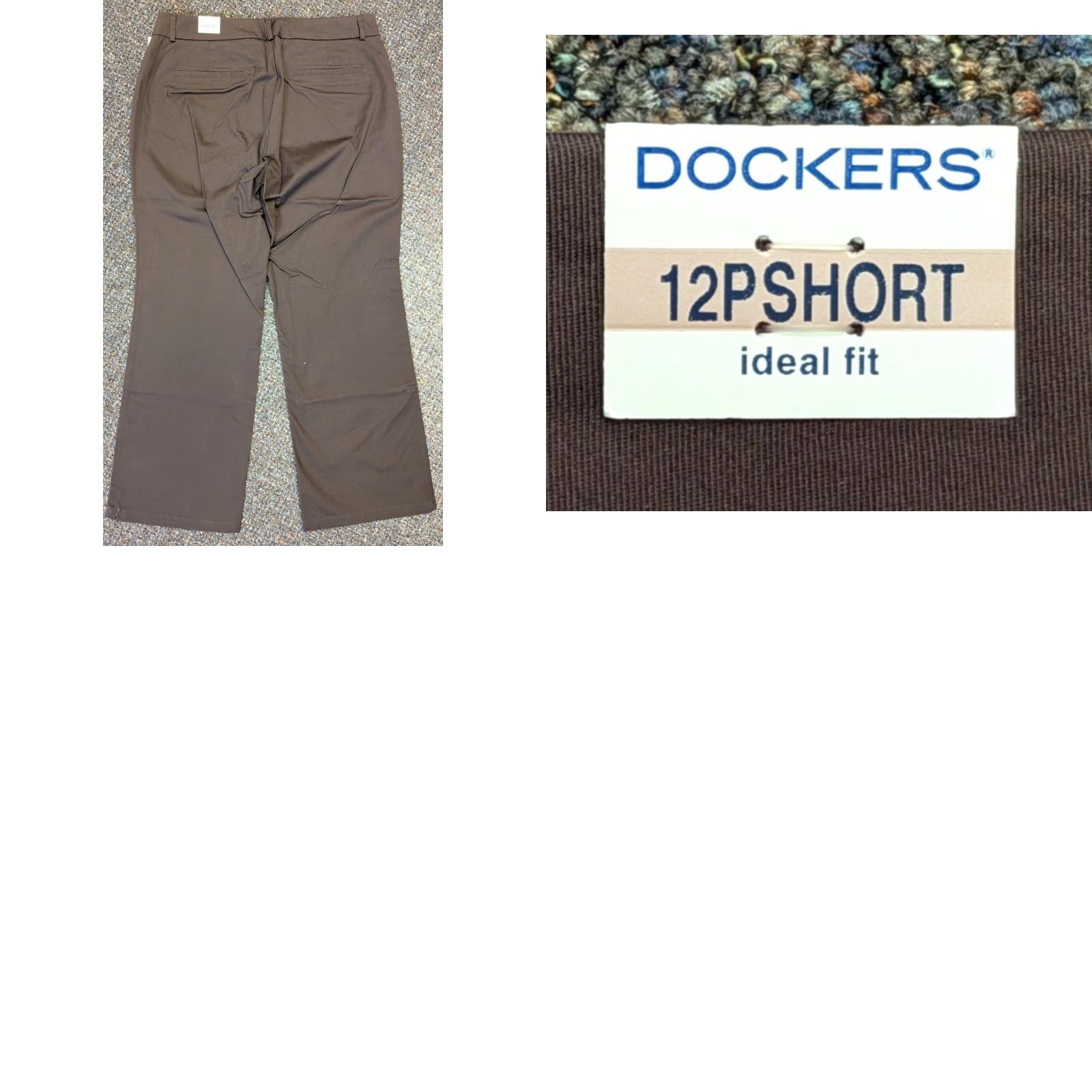 Dockers DOCKERS Pants Petite Mid Rise Ideal Fit 12P Short Brown Cotton Womens Metro Pants Size 34" / US 12 / IT 48 - 8 Thumbnail