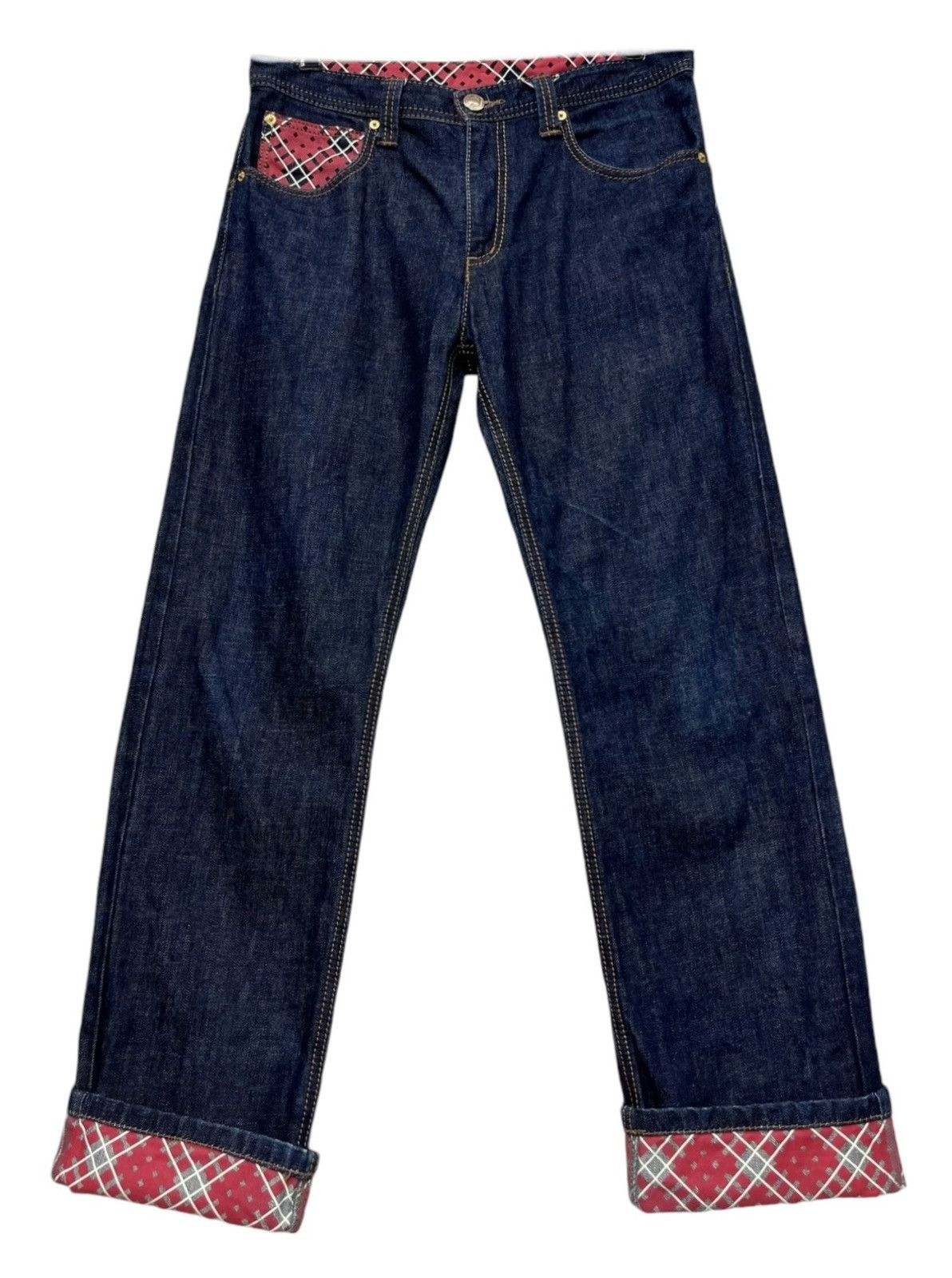Punk and Yo 💀🔥Vintage KOBAYASHI DENIM Punk Skull Crown Blue Jeans Size US 31 - 5 Thumbnail