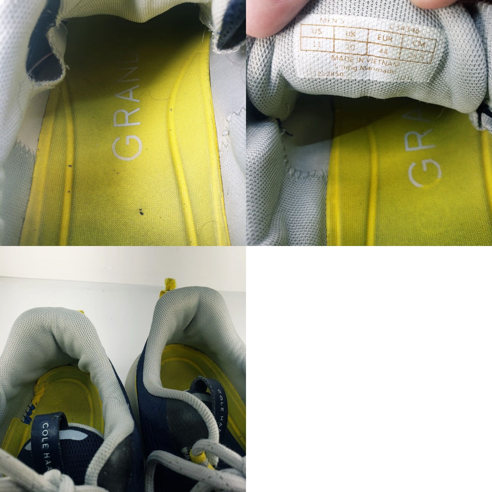 Cole Haan VINTAGE Cole Haan Zerogrand Journey Runner Men 11M Navy Blue Yellow White Sneaker Mens Shoes Size US 11 / EU 44 - 10 Thumbnail