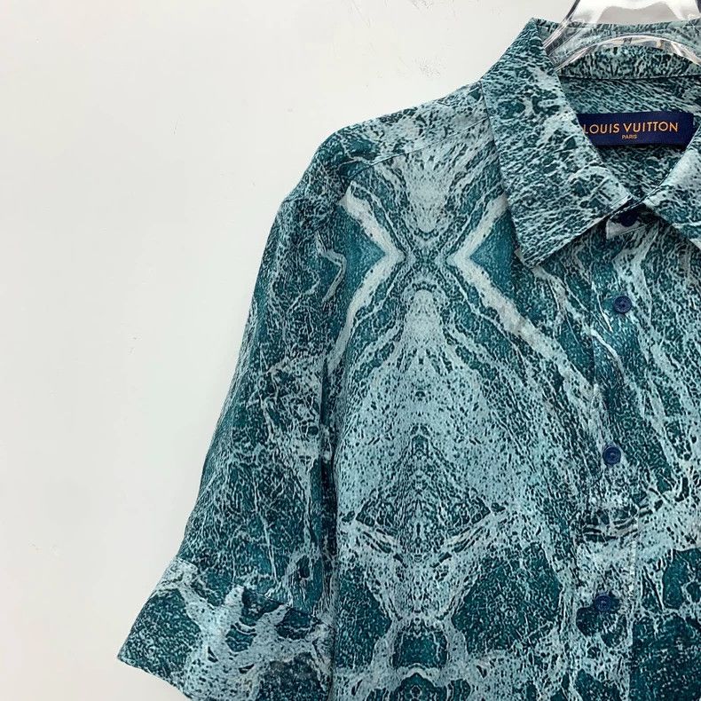 Louis Vuitton Louis Vuitton Blue Marble Print Lapel Single Breasted Shor Size US S / EU 44-46 / 1 - 3 Thumbnail