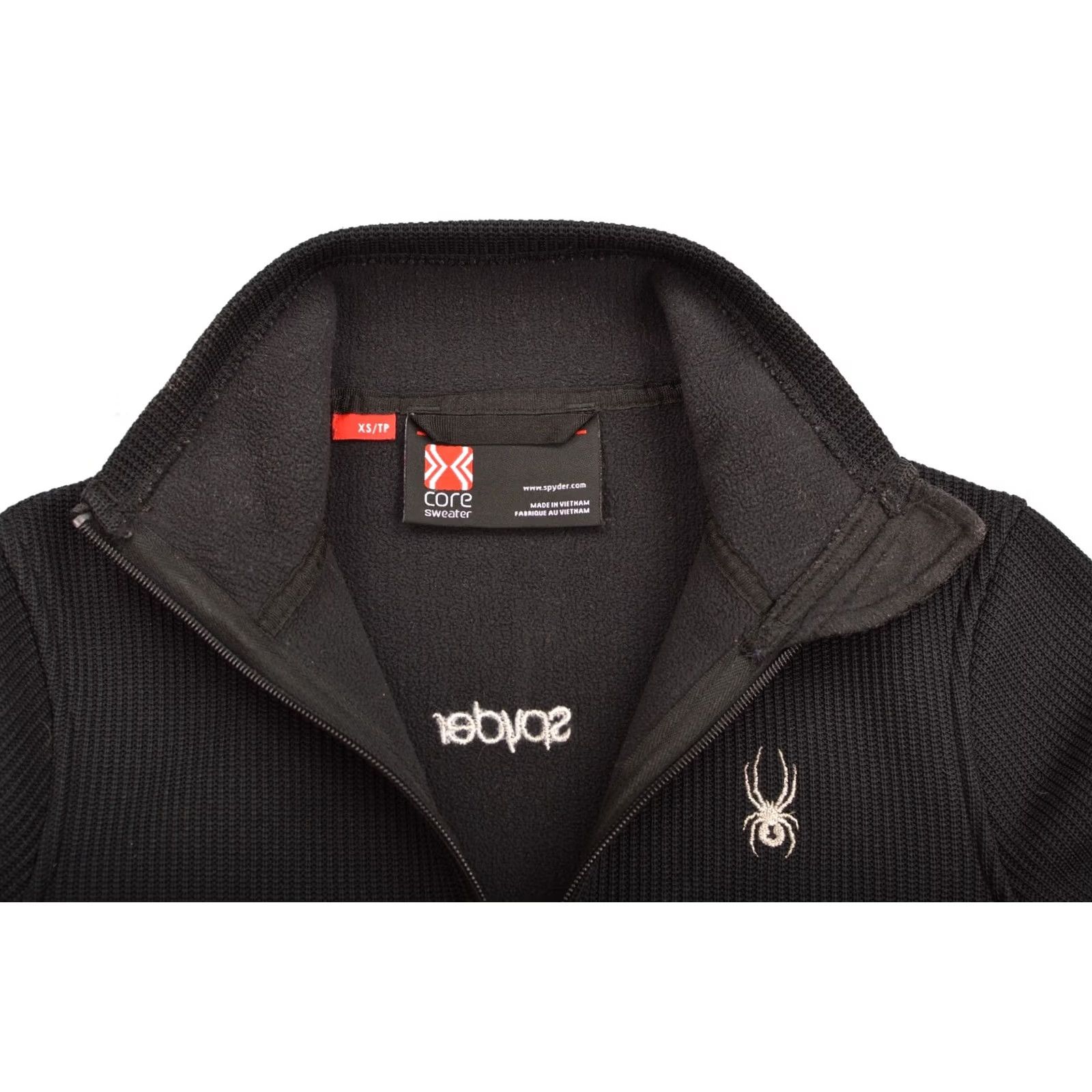 Spyder Womens Spyder Core Black Fleece Sweater Jacket XS Women Long Sleeve Collared Pullover 100% Polyester Size XS Black Size XS / US 0-2 / IT 36-38 - 4 Thumbnail