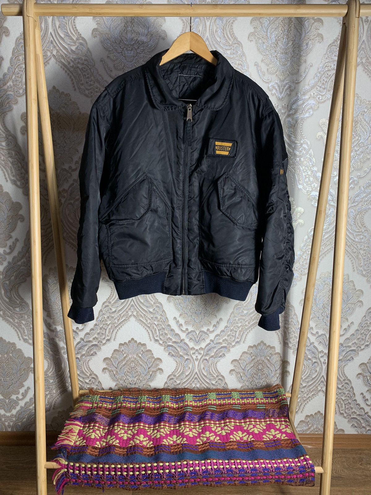 VINTAGE BUSTER MA-1 BUSTER MILITARY BOMBER JACKET Y2K RARE