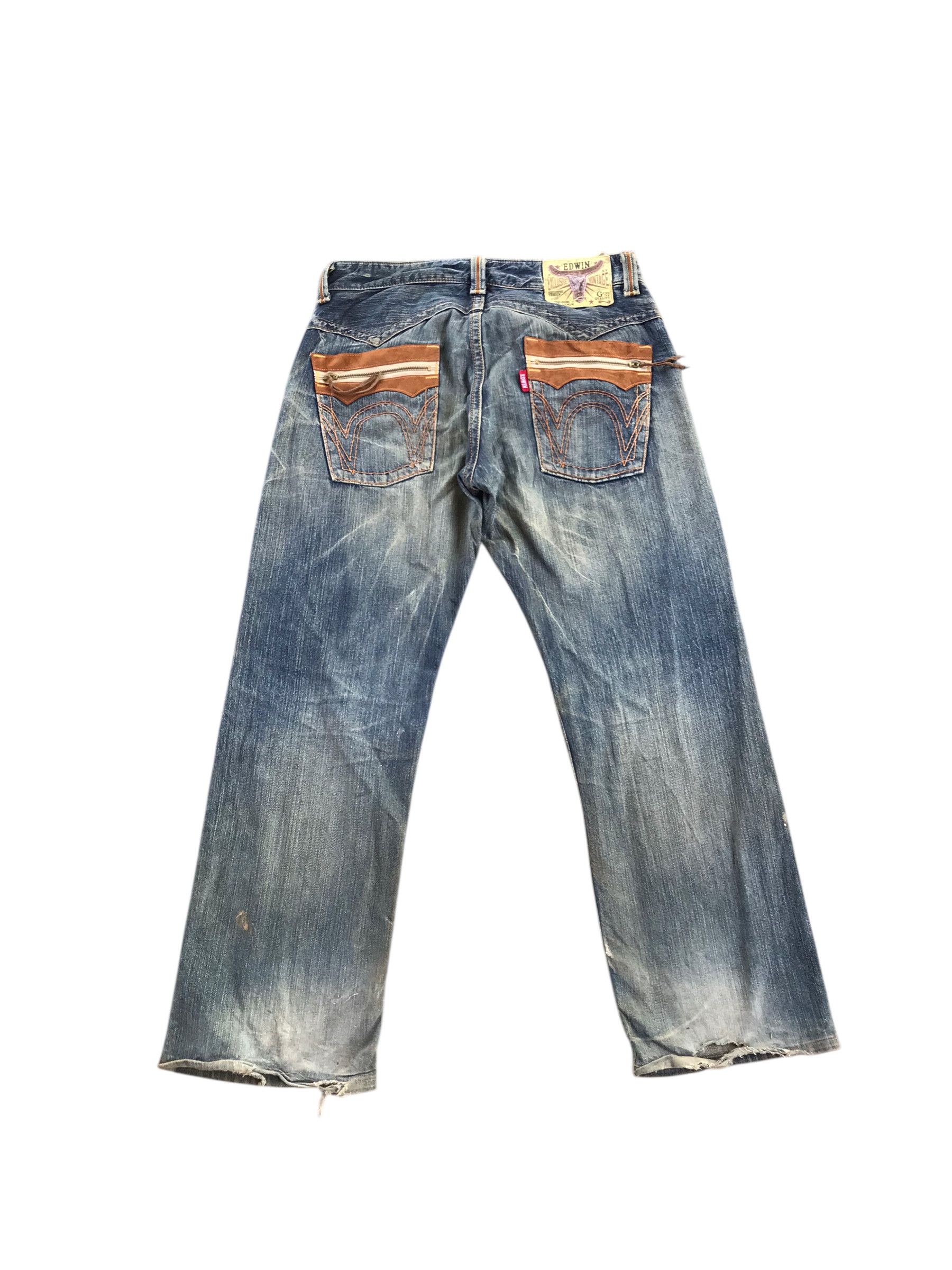 Tornado Mart Vtg 90s Edwin Japan Distressed Denim-Size 35-14th addiction Size US 35 - 1 Thumbnail
