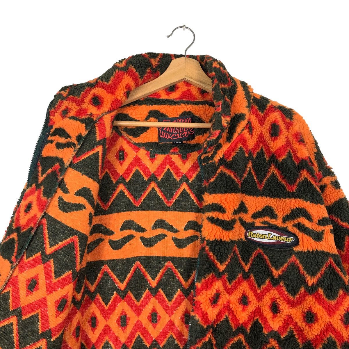 Japanese Brand 🔥90s Vintage Fleece Sweat Jacket Raton Laveur Tiger Striped Size US L / EU 52-54 / 3 - 9 Thumbnail