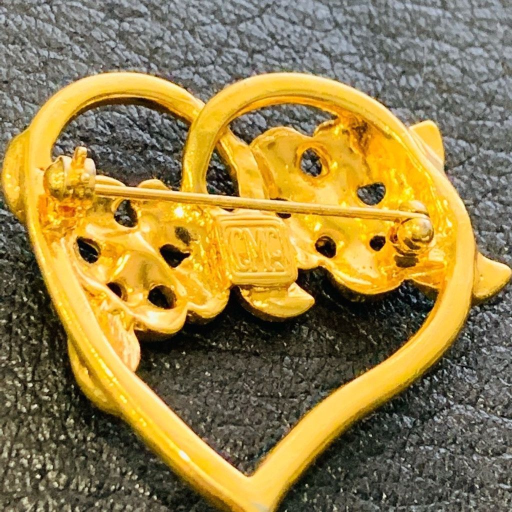 Vintage CNC Vintage Gold Plated Brooch Heart ❤️ Size ONE SIZE - 4 Thumbnail