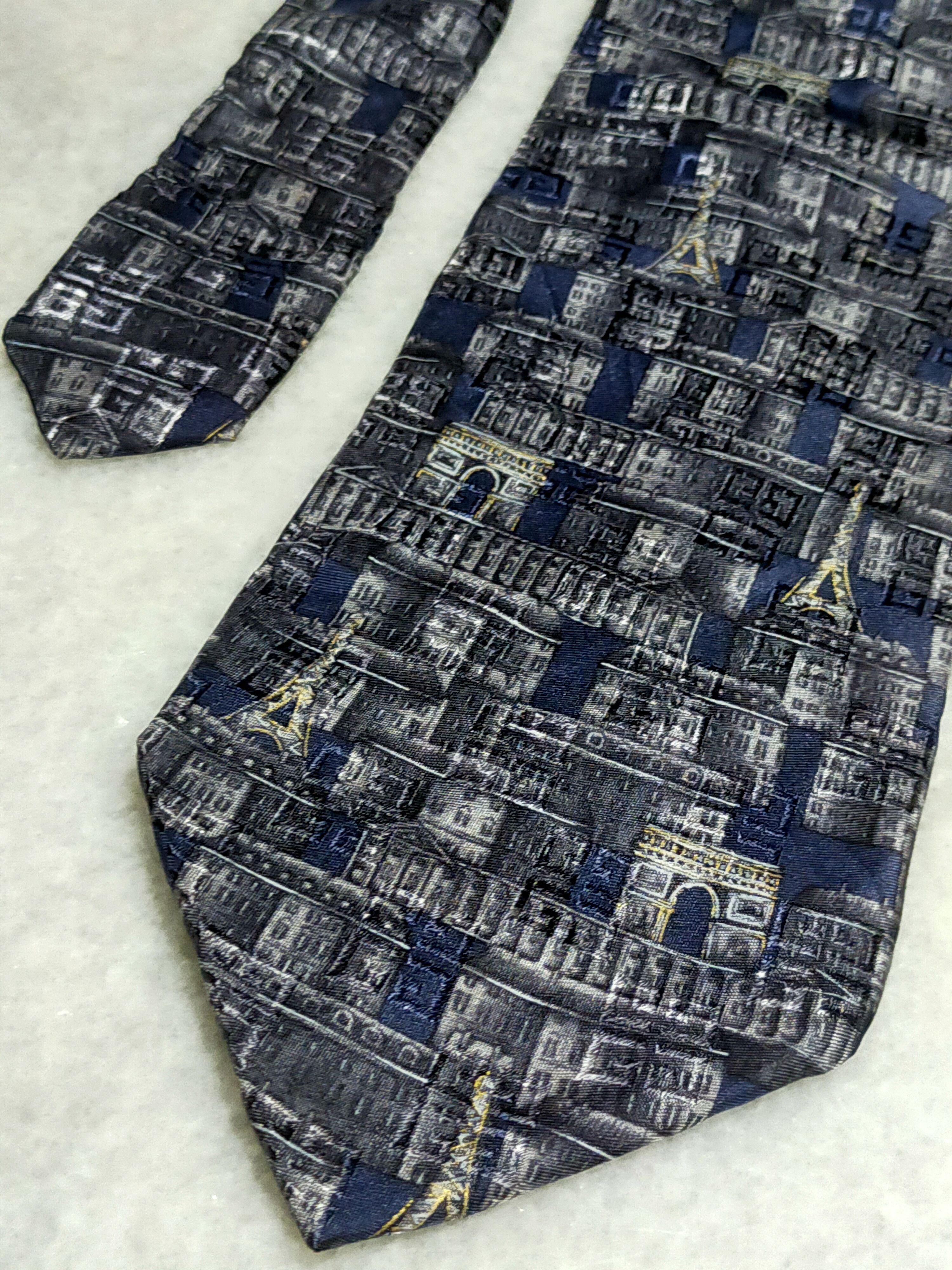 Givenchy × Vintage GIVENCHY PARIS EIFFEL TOWER VINTAGE SILK TIE Size ONE SIZE - 4 Thumbnail