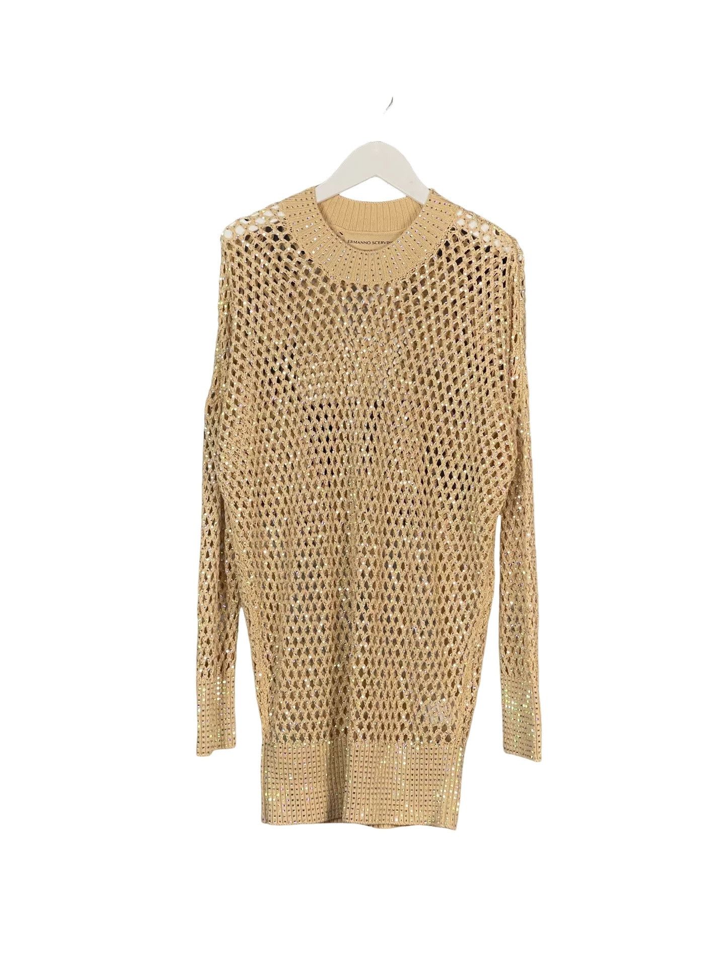 Ermanno Scervino Ermanno Scervino Rhinestone Open-Knit Sweater Size 38 Size XS / US 0-2 / IT 36-38 - 1 Thumbnail
