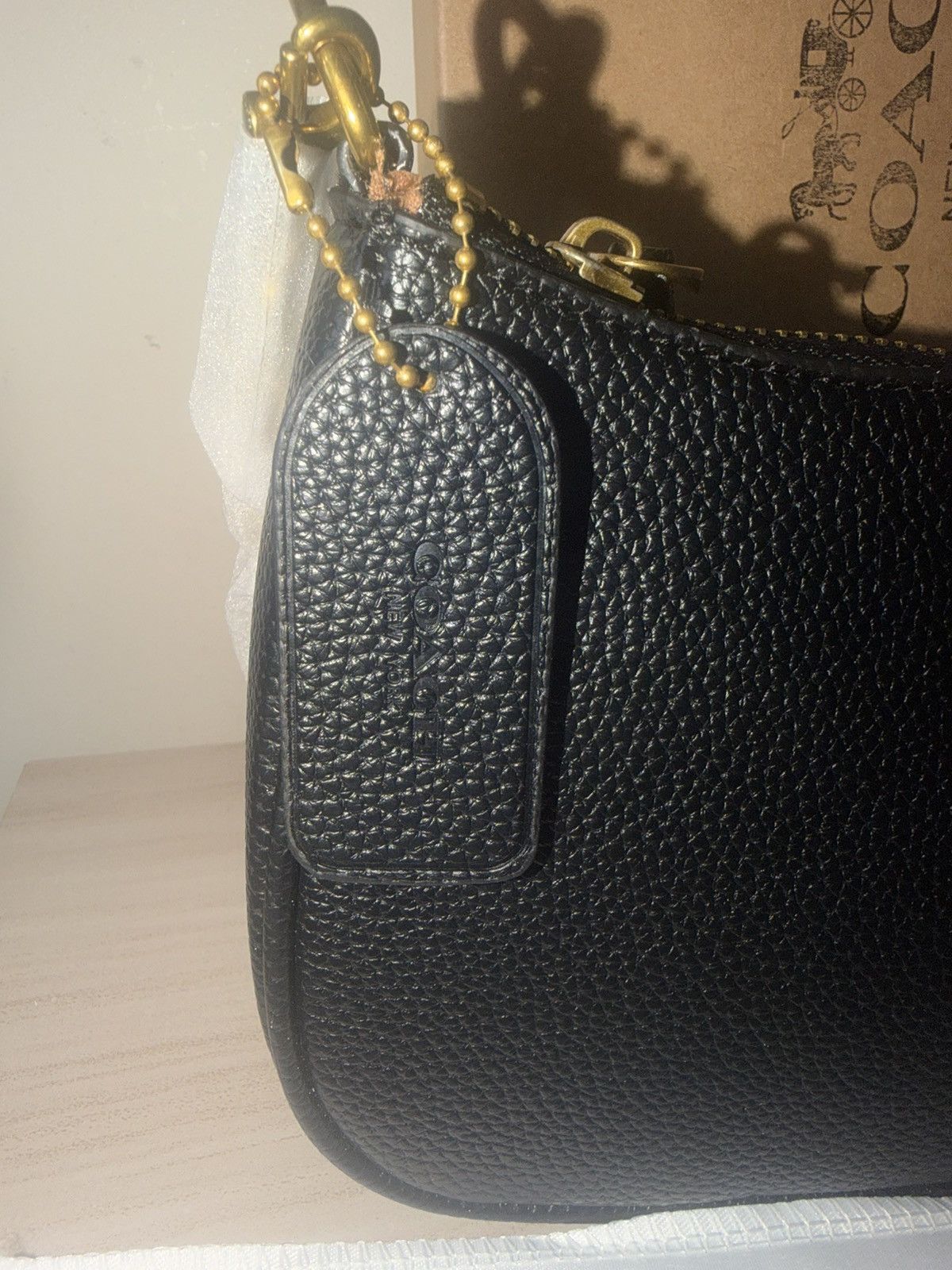 Coach Black Pebbled Leather Shoulder Bag Size ONE SIZE - 2 Thumbnail