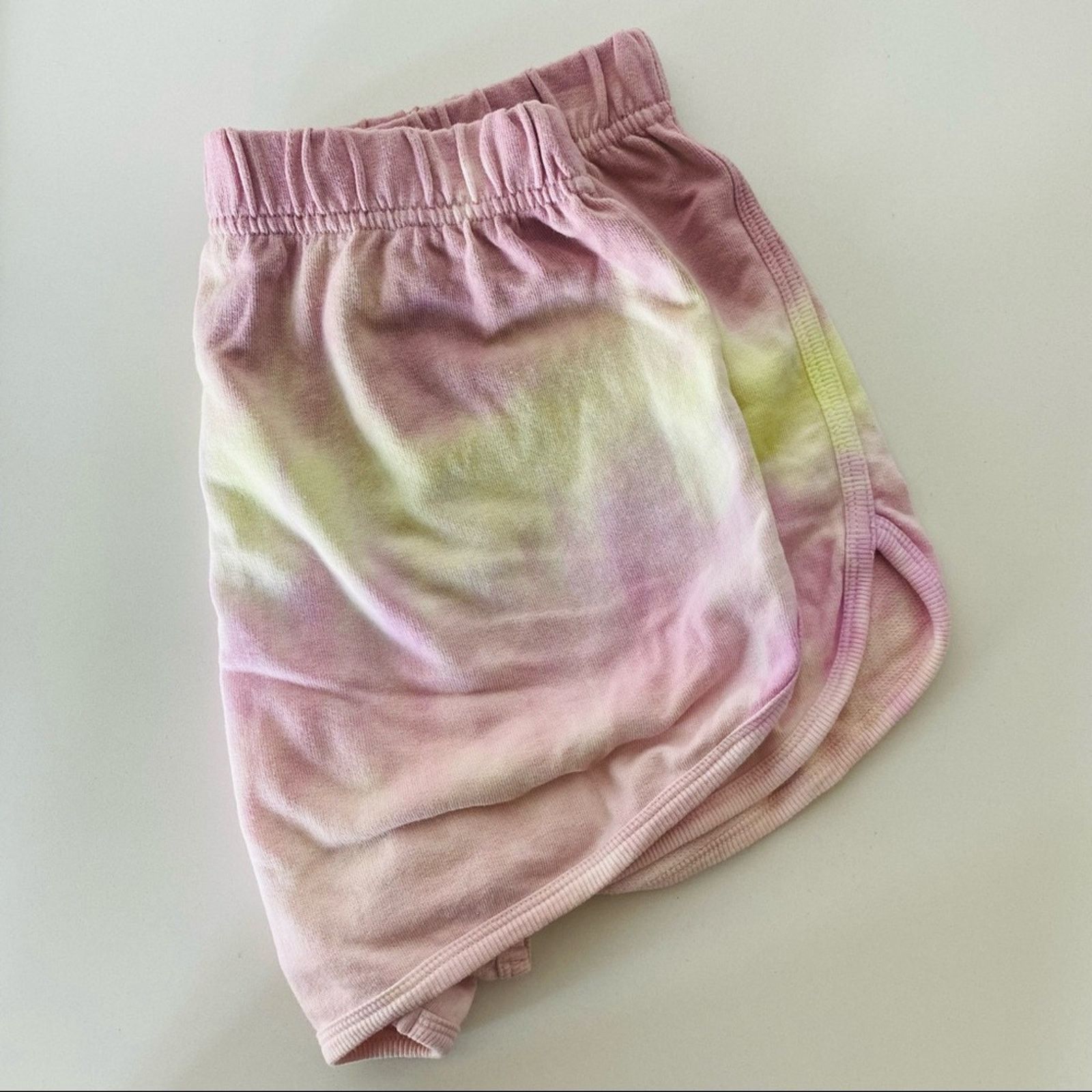 Target Basics TARGET Pink Purple Yellow Tie Dye Stripe Sweat Lounge Shorts Size 26" / US 2 / IT 38 - 1 Thumbnail