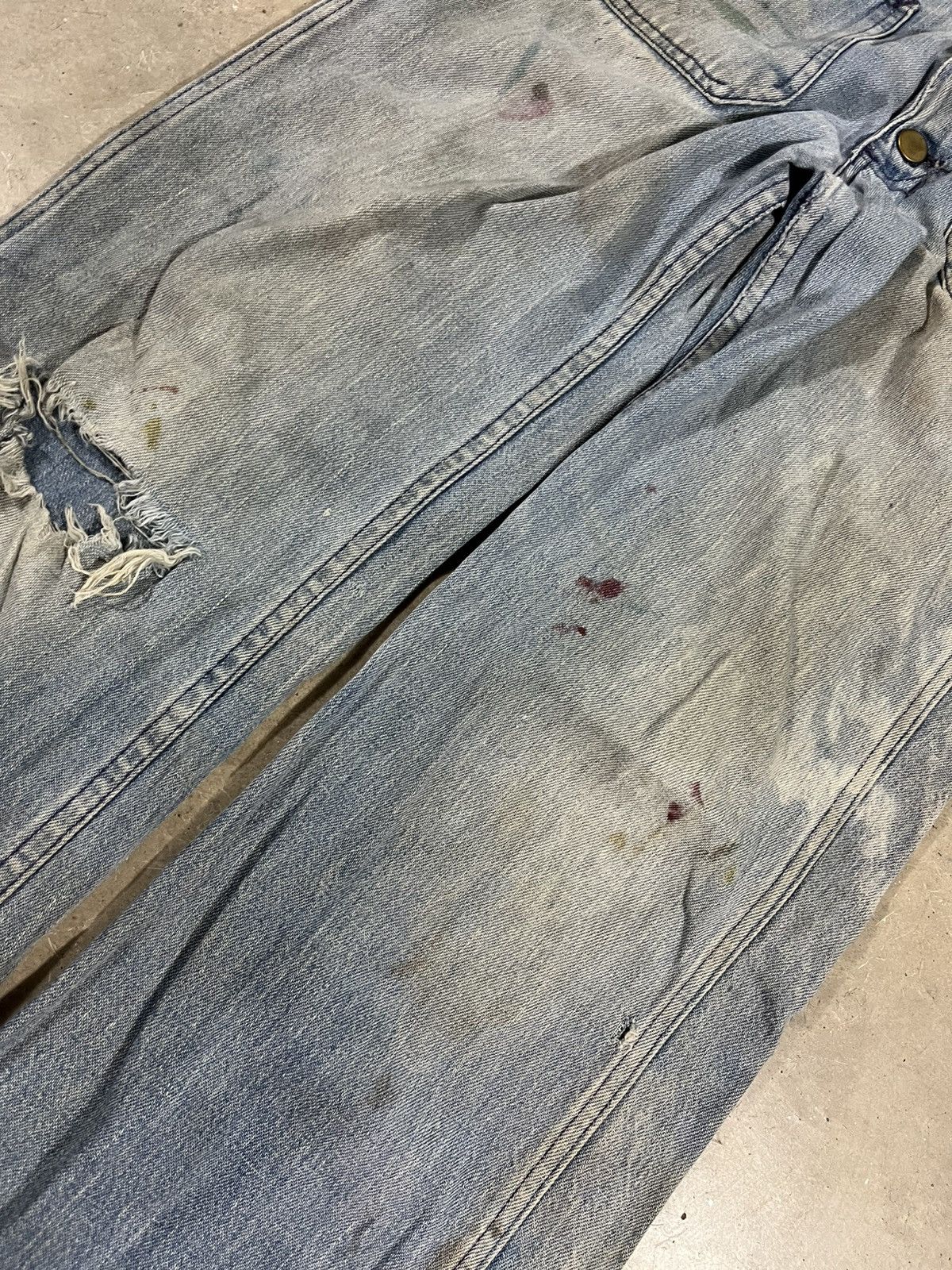 Lee Vintage 70s Lee Flared Jeans Faded Blue 30x31 Size US 30 / EU 46 - 5 Thumbnail