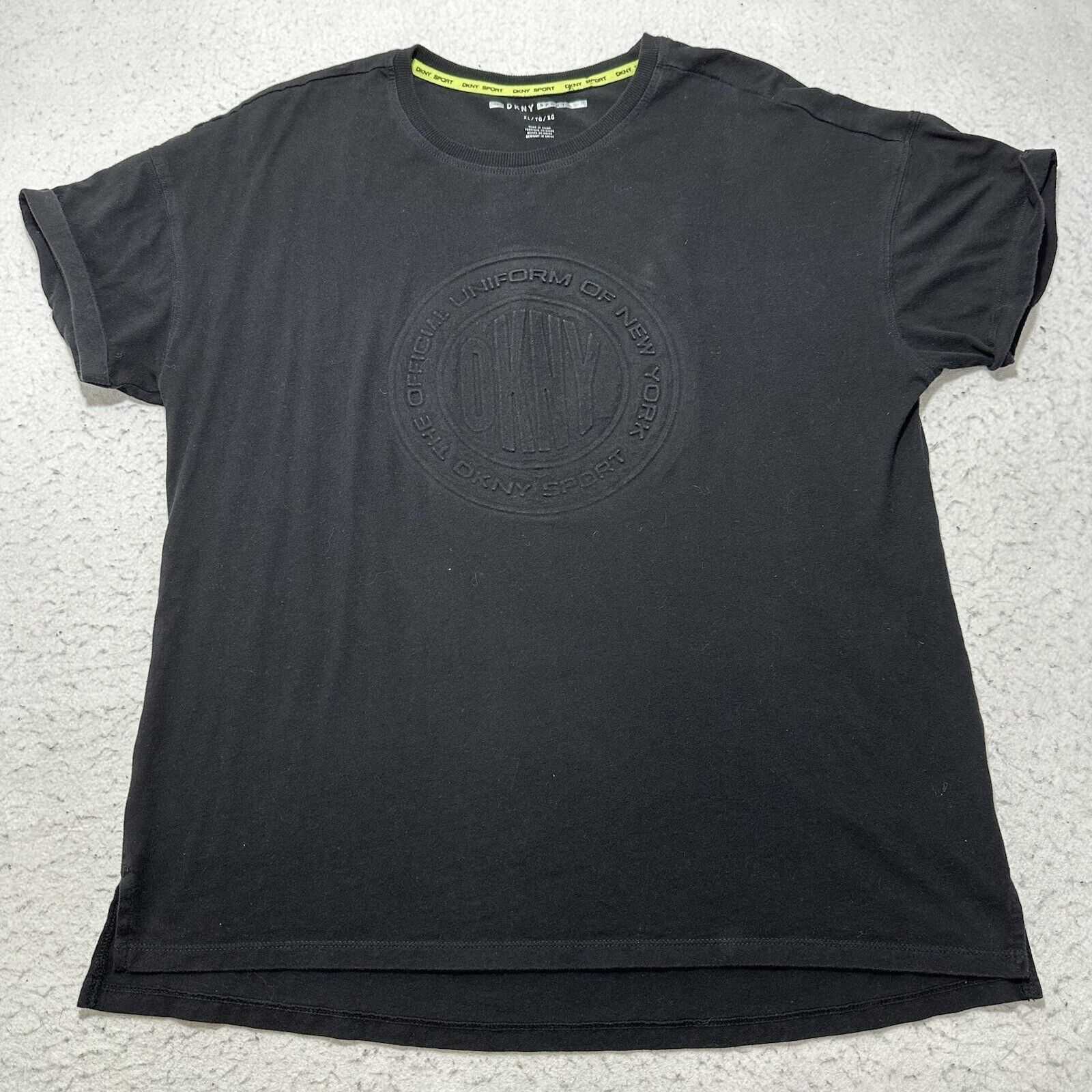 DKNY DKNY XL Short Sleeve TShirt Textured Logo Black Crewneck Tee Size US XL / EU 56 / 4 - 1 Thumbnail