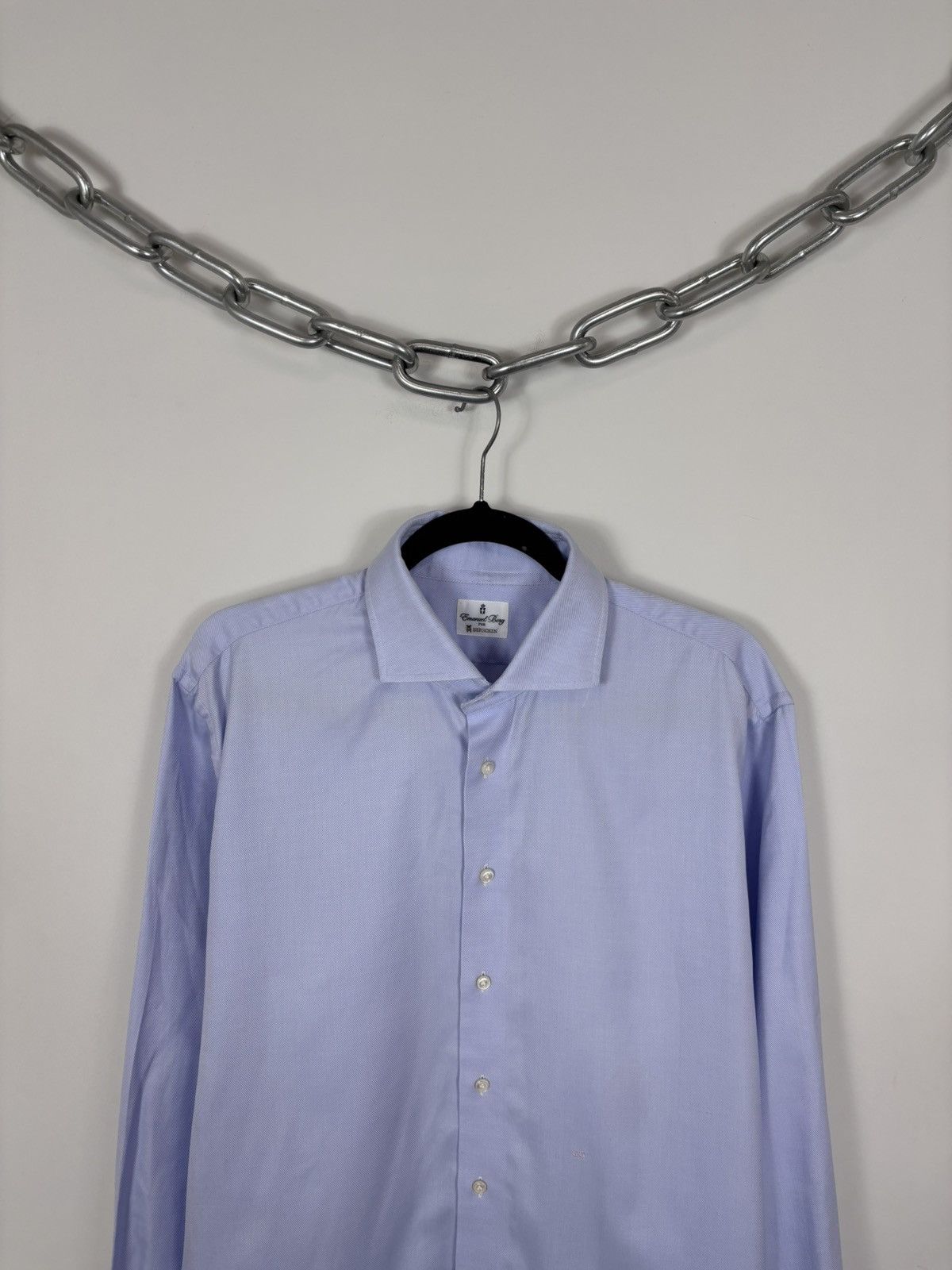 Other Emanuel Berg Men’s Blue Pinstripe Button Up Dress Shirt Size US XL / EU 56 / 4 - 2 Thumbnail