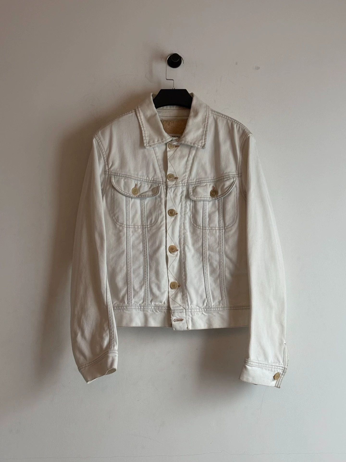 Maison Margiela White Fleece-Lined Button-Up Jacket Size US M / EU 48-50 / 2 - 5 Thumbnail