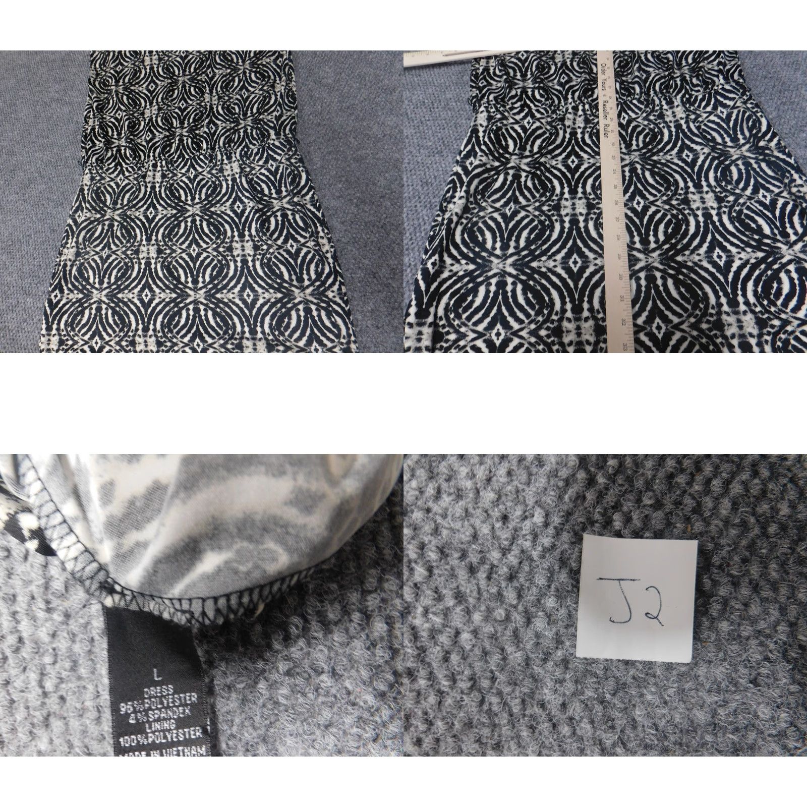 Vintage AB Studio Womens Dress Large A-Line Midi Casual Blue Sleeveless Crew Neck Zip Raglan Sleeve Size L / US 10 / IT 46 - 8 Thumbnail