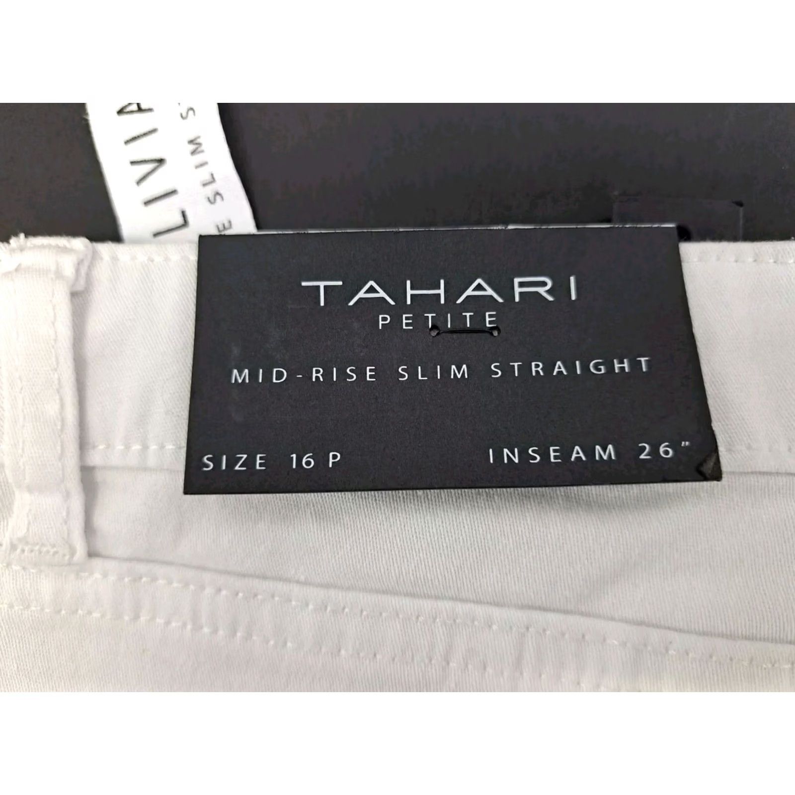 Vintage NWT Tahari Women Olivia Mid Rise Straight Skinny Pants White Size 16P Slim Fit Chino 26in Inseam Size 38" / US 16 / IT 52 - 6 Thumbnail
