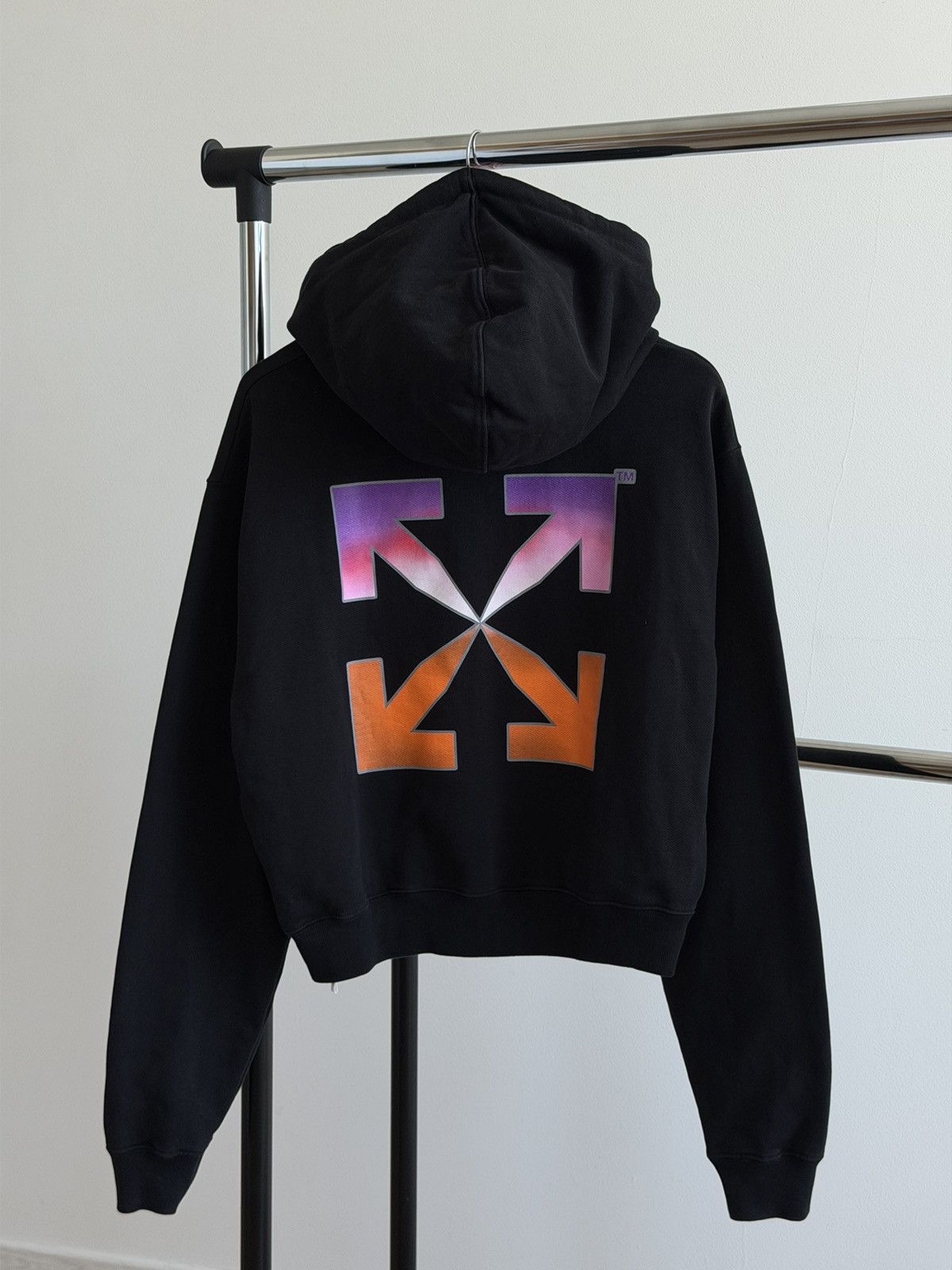 Off-White Off-White SS21 Gradient Arrow Black Hoodie Size L / US 10 / IT 46 - 1 Thumbnail