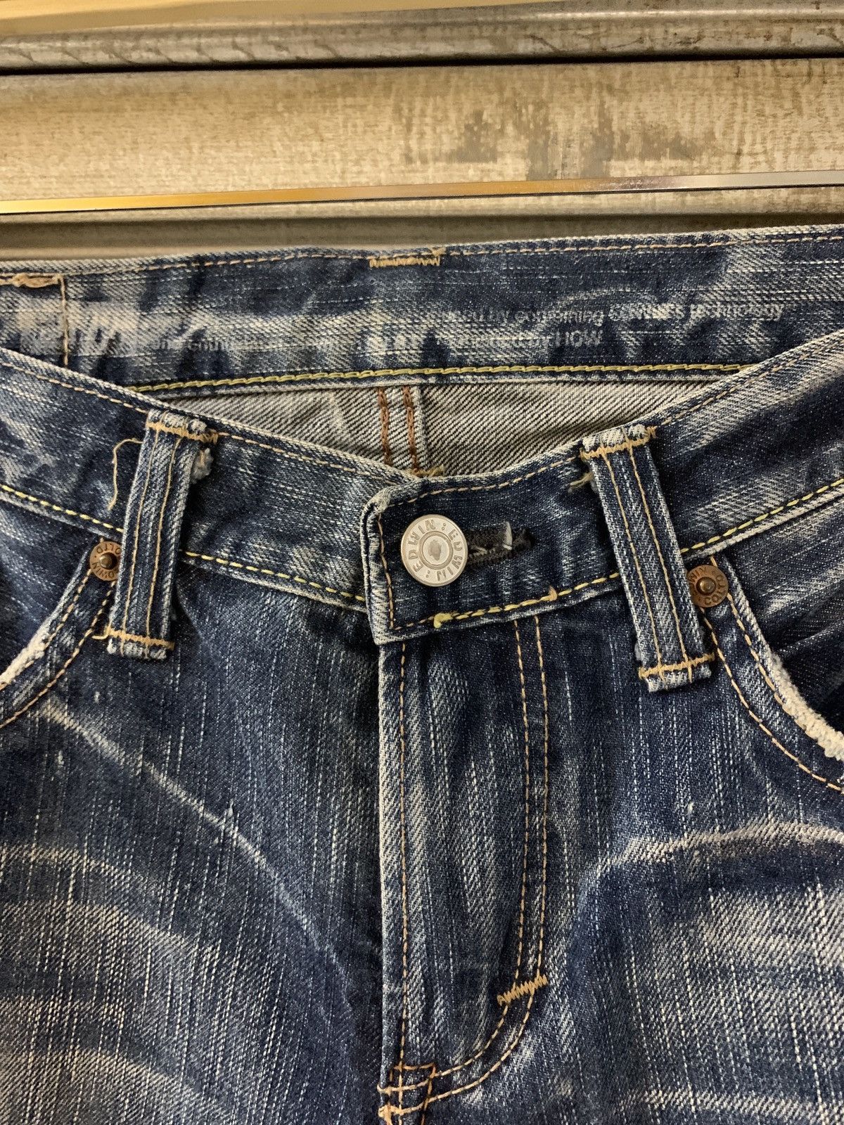 Edwin Edwin Y2K heart hole arcuate distressed jeans Size US 28 / EU 44 - 7 Thumbnail