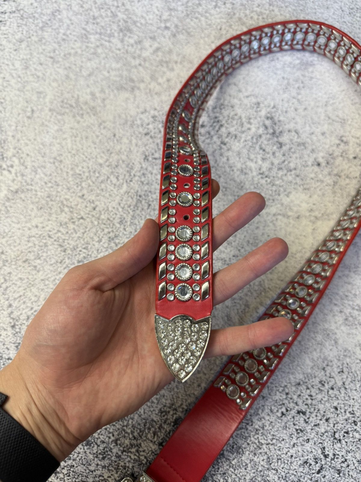 B.B. Simon Y2k 2000s BB Simon Type Red Rhinestone Crystal Belt Size ONE SIZE - 8 Thumbnail