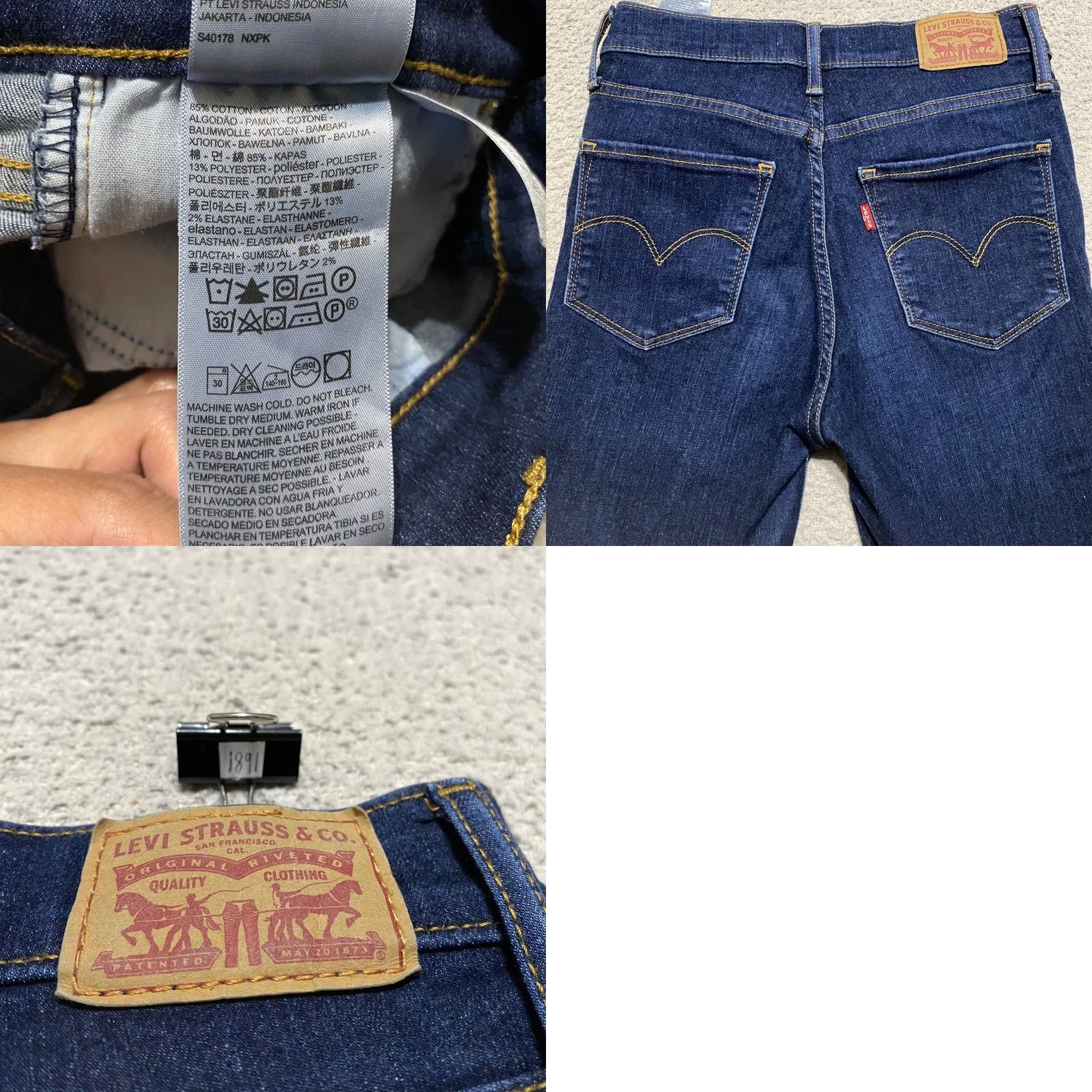 Levi's Levi's 720 Jeans Womens sz 26 Blue Denim Dark Wash High Rise Super Skinny Size 26" / US 2 / IT 38 - 9 Thumbnail