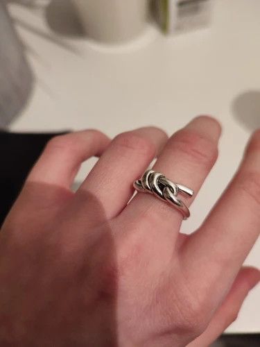 Sterling Silver Resizable S925 Sterling Silver Knots Ring Size ONE SIZE - 2 Thumbnail