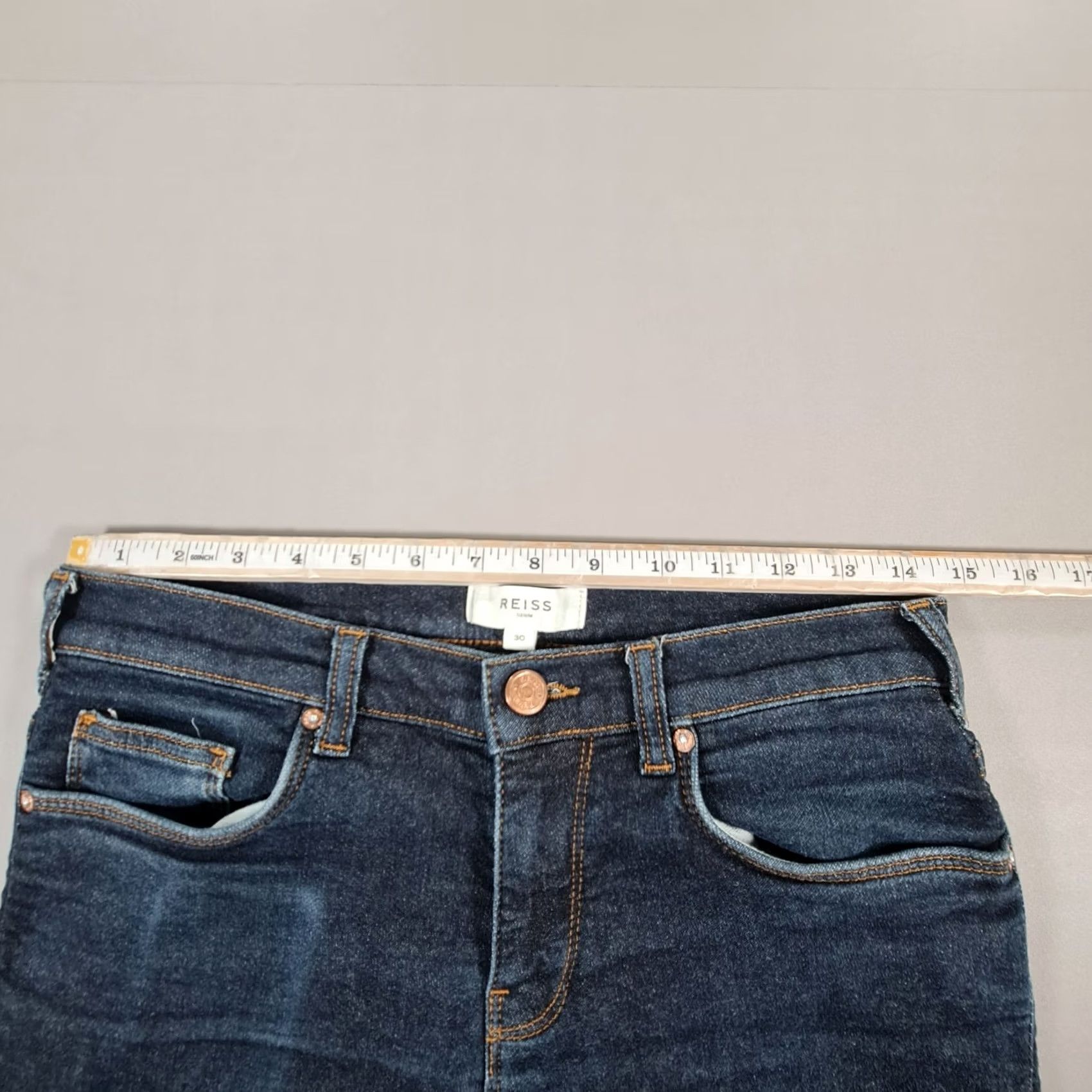 Reiss Reiss Jeans Blue W30 L31 Skinny Fit Stretch Denim Dark Wash Mens Jeans Size US 30 / EU 46 - 7 Thumbnail