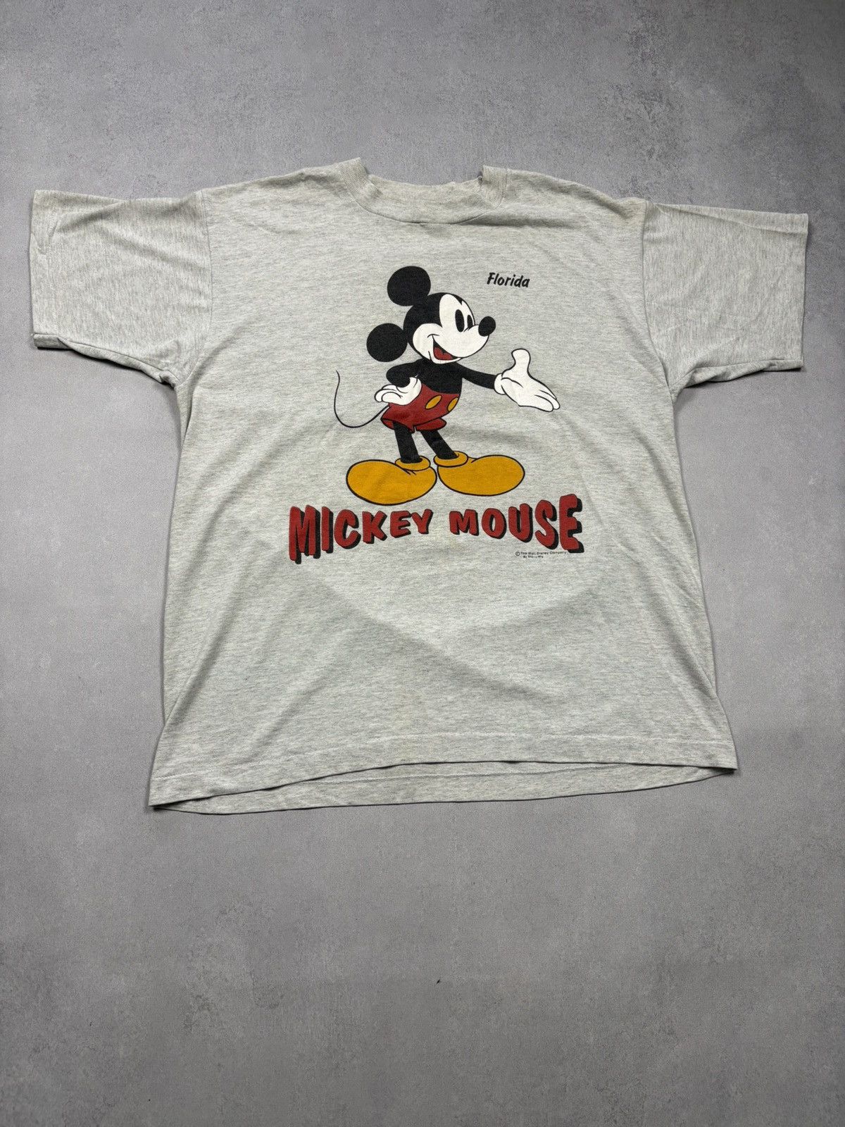 Vintage 80s Mickey Mouse Florida Double Sided Tee USA Disney