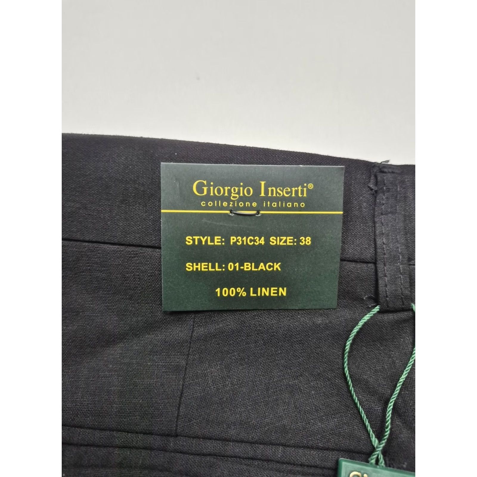 Vintage Giorgio Inserti Dress Pants Mens 38x35 Black Linen Flat Front Cuffed Lined NWT Dress Pants Mens Black Linen Flat Front Cuffed Lined NWT Size US 38 / EU 54 - 7 Thumbnail