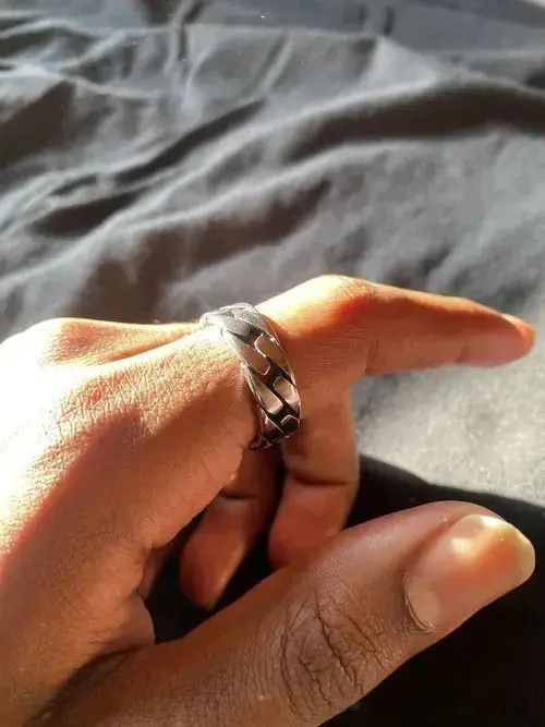 Jewelry Stainless Steel Cuban Link Ring Size ONE SIZE - 4 Thumbnail