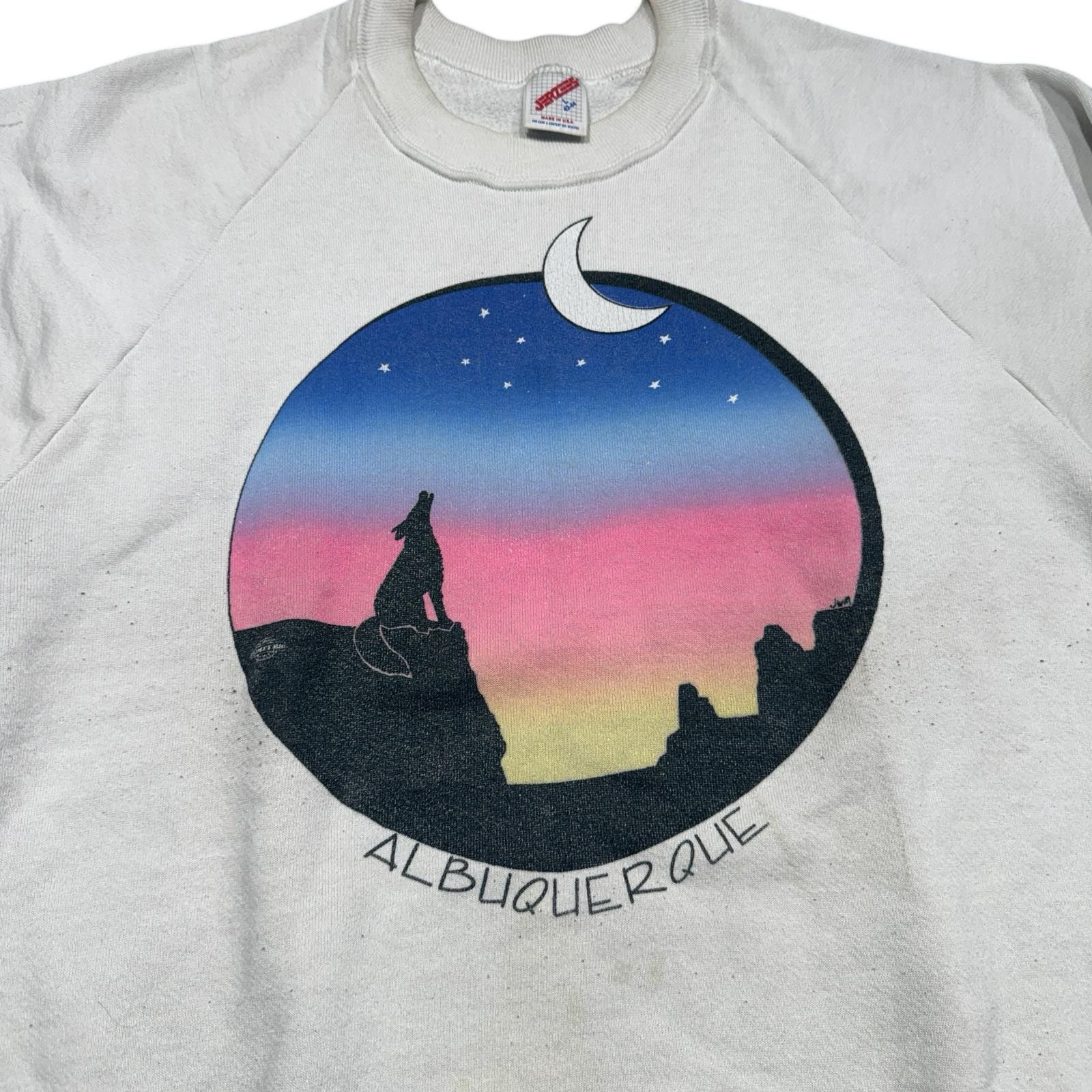 Jerzees Vintage Albuquerque New Mexico Wolf Sunset Jerzees Crewneck Size US L / EU 52-54 / 3 - 2 Thumbnail