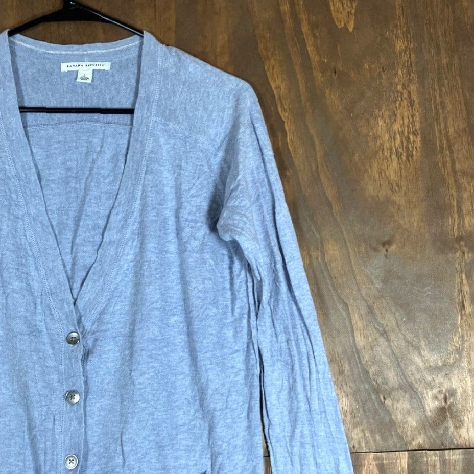 Banana Republic Banana Republic Cardigan Sweater Womens Lavender Button Wool Modal Blend Large Knitted V-Neck Pocketed Cardigan, Casual Workwear Preppy L Size L / US 10 / IT 46 - 5 Thumbnail