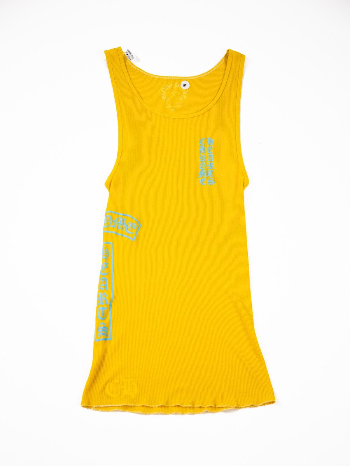 image of Chrome Hearts Ribbed Tank Top in Yellow, Men's (Size Medium)