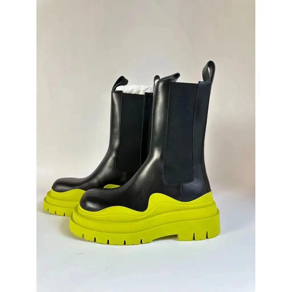Bottega Veneta o1w1db10225 Tire Chelsea Boots in Black/Yellow Size US 9 / IT 39 - 5 Thumbnail