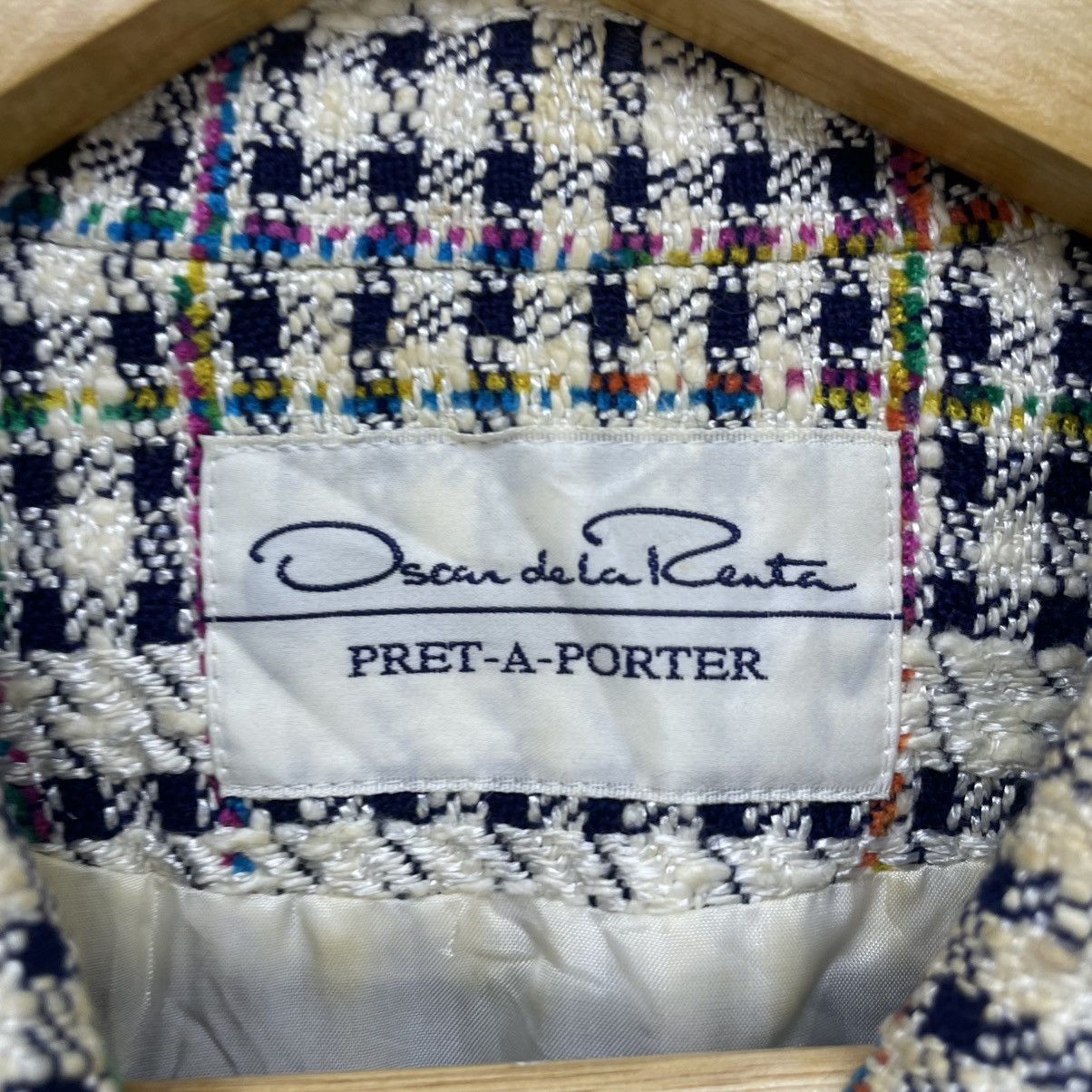 Oscar De La Renta 💥Vintage Oscar De La Renta Multicolour Checked Jacket Size M / US 6-8 / IT 42-44 - 12 Thumbnail