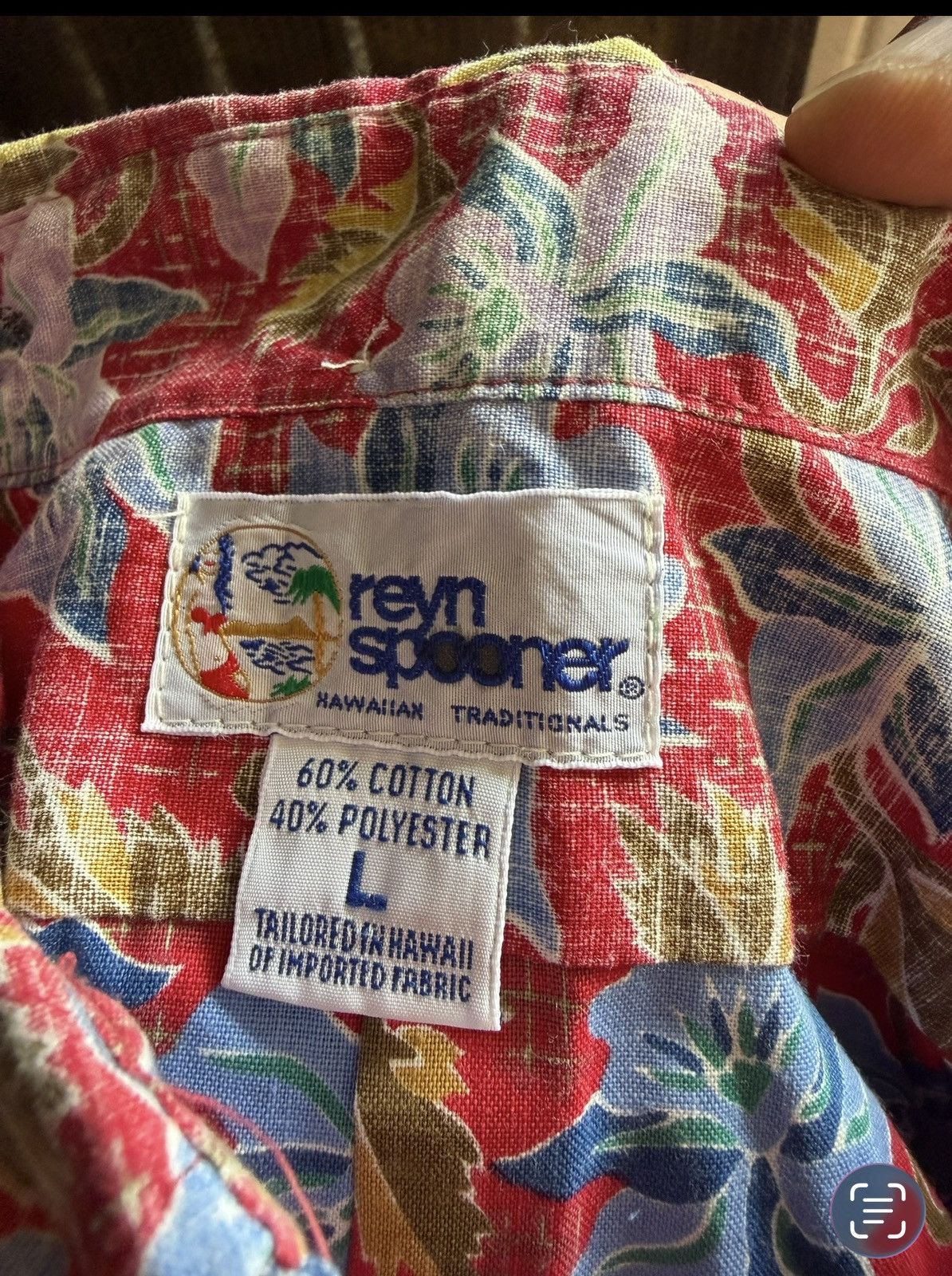 Reyn Spooner PreOwned Reyn Spooner Red/Blue Hawaiian Print Men's L Size US L / EU 52-54 / 3 - 4 Thumbnail