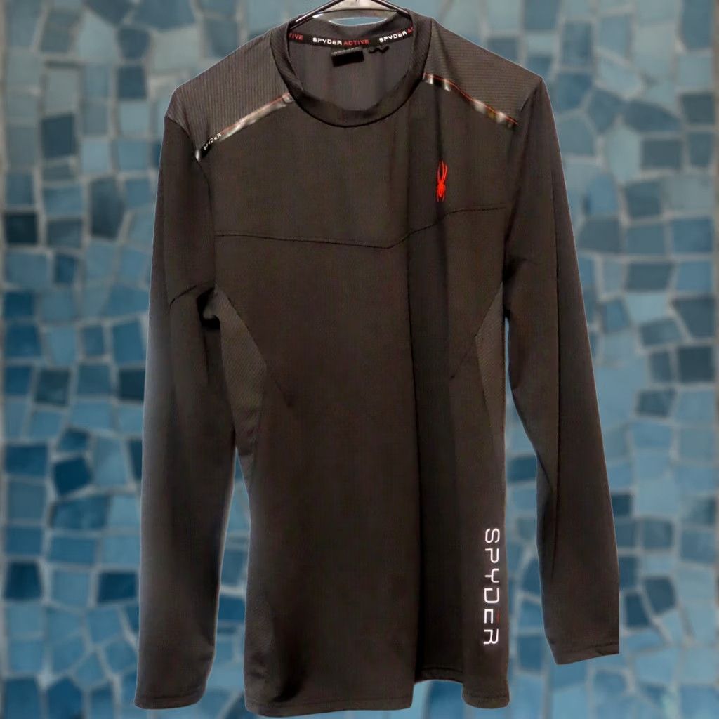 Spyder Spyder Active Men’s Pullover Shirt Long Sleeve Black Polyester Moisture-Wicking Regular Fit for Cross Training Running Walking - L Size US L / EU 52-54 / 3 - 1 Thumbnail