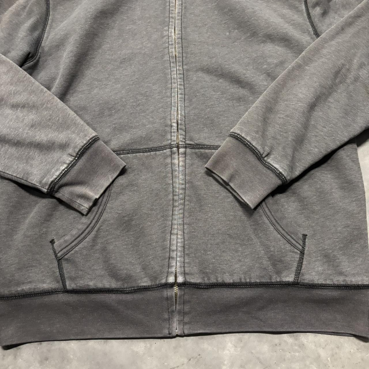 Japanese Brand × Vintage Crazy Vintage Y2K/2000s Faded Grey Blank Sherpa Lined Essential Zip Up Hoodie! Size US L / EU 52-54 / 3 - 5 Thumbnail
