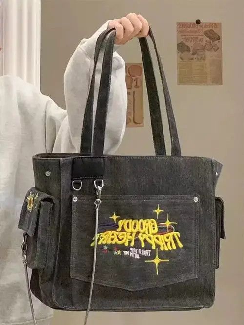 Japanese Brand Y2K Styled Tote Bag Size ONE SIZE - 4 Thumbnail