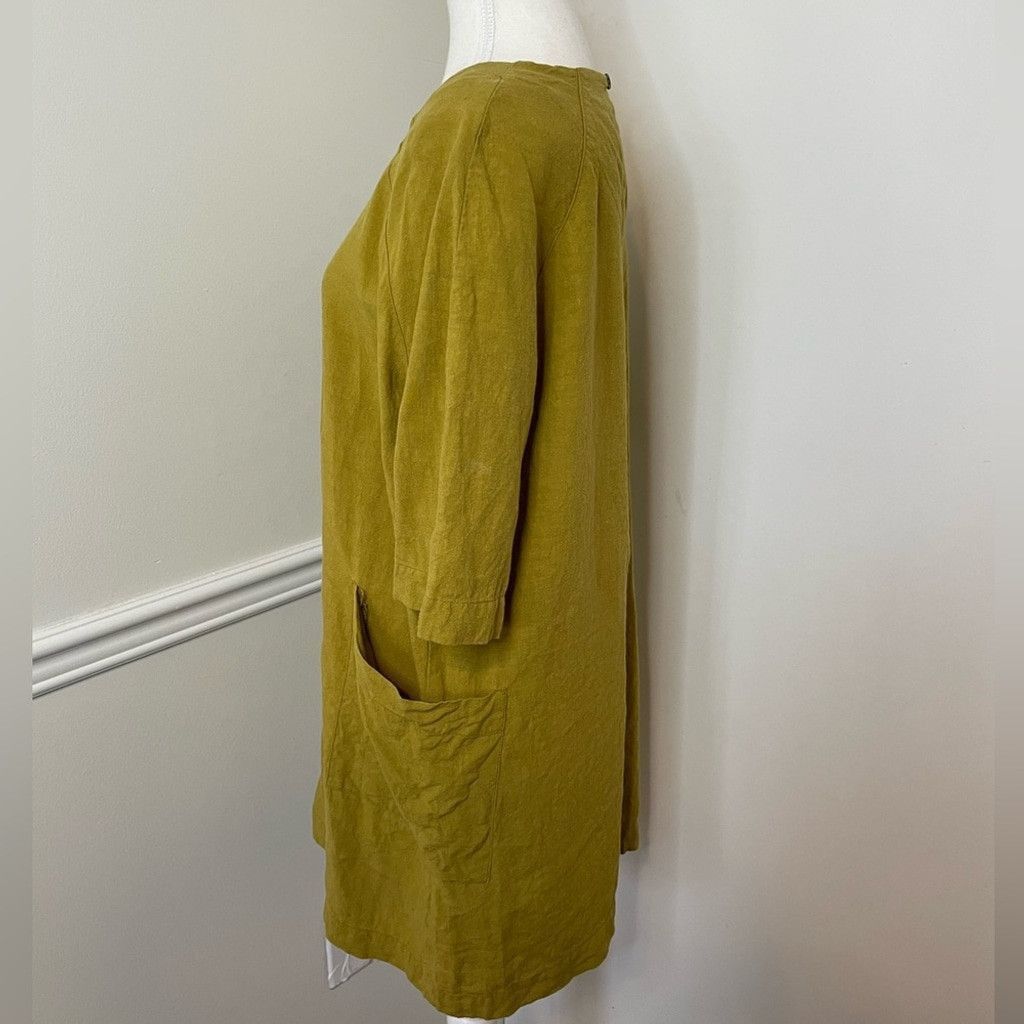 Other Ayrtight Chartreuse Linen Tunic Dress with Pockets S Size XS / US 0-2 / IT 36-38 - 4 Thumbnail