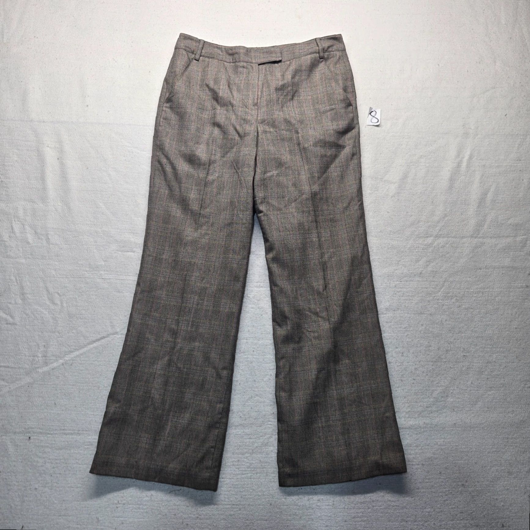 Vintage Larry Levine Signature Pants Gray 12 Women's Pants Regular 12 Gray Striped Business Casual Trouser Hook & Eye Closure Button Tab Closure Women’s 12 Size 34" / US 12 / IT 48 - 2 Thumbnail