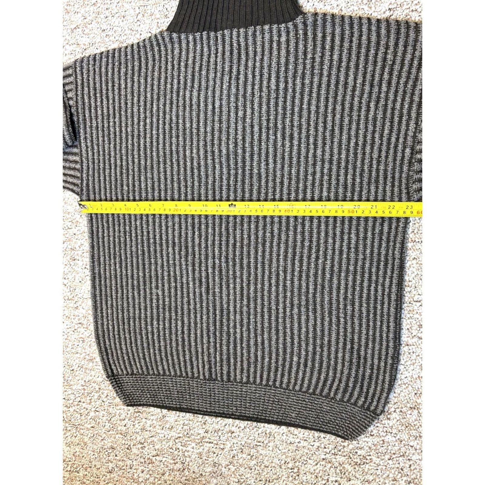 Alfani VINTAGE Alfani Wool Blend Quarter Zip Sweater Mens Large Mock Neck Pullover Knit Academia 80s 90s College University Comb Size US L / EU 52-54 / 3 - 6 Thumbnail
