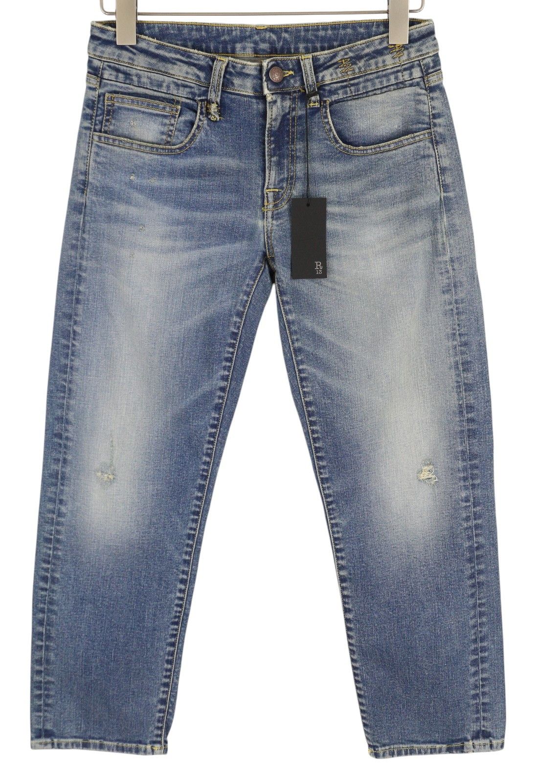R13 BOY STRAIGHT RIPS 27 Carlton Distress Ankle Blue 85450 Size 27" / US 4 / IT 40 - 1 Thumbnail
