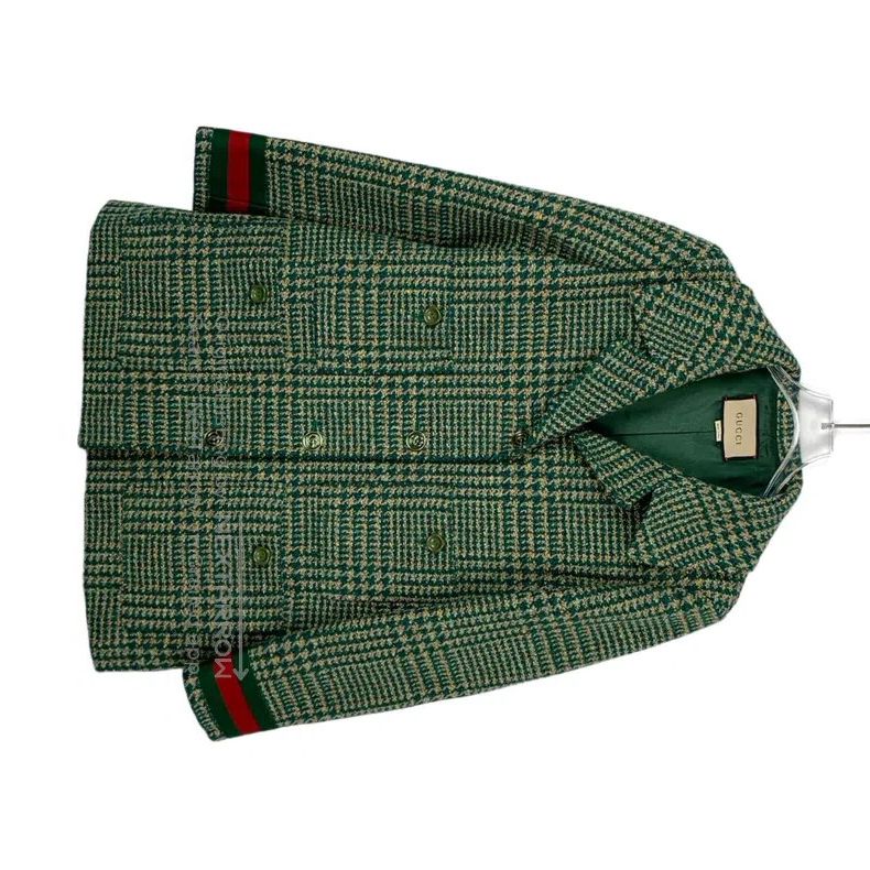Gucci Gucci Green checkered wool lapel suit Size S / US 4 / IT 40 - 1 Thumbnail