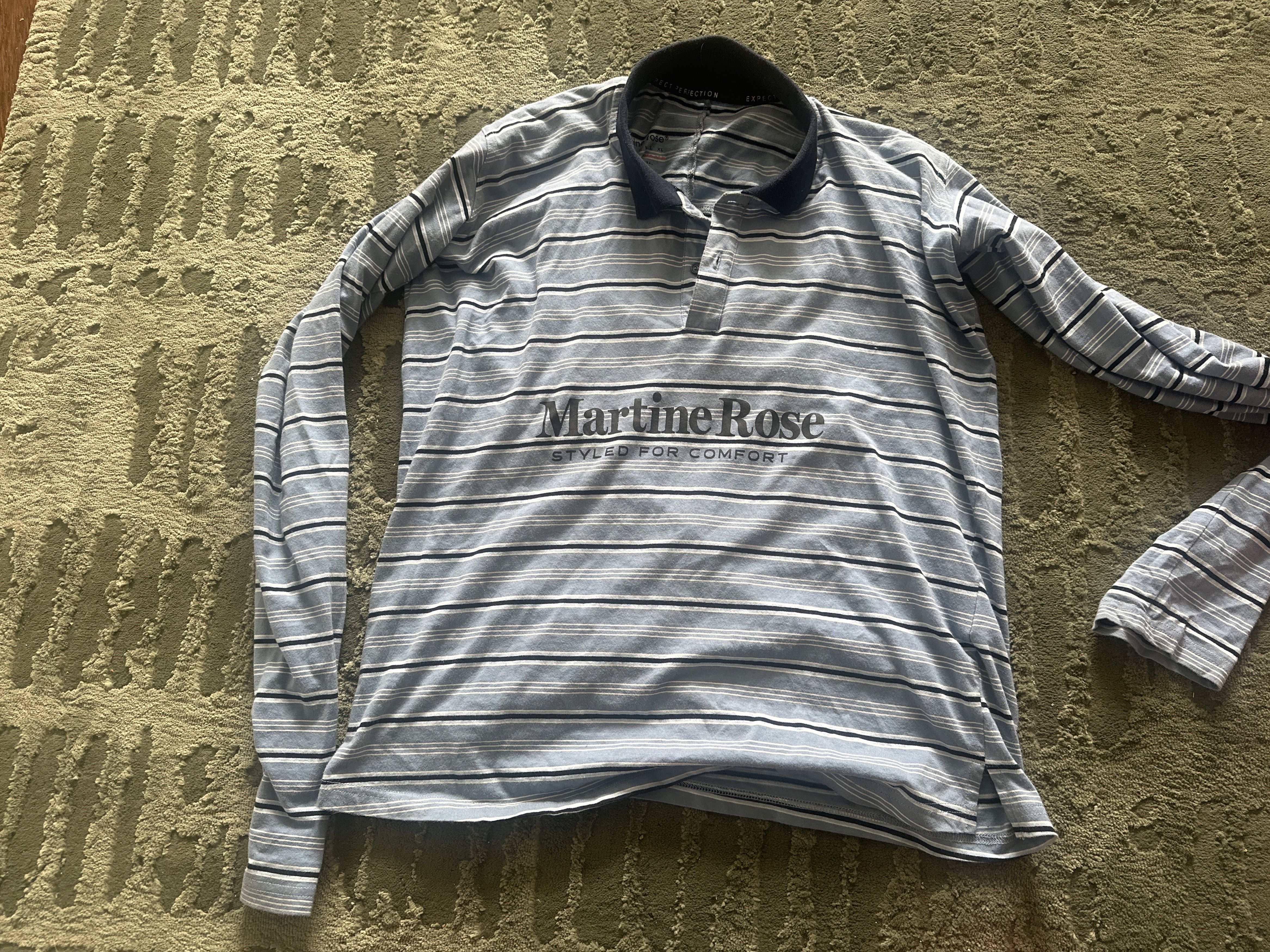 Martine Rose Martine Rose “Styled For Comfort” Striped Long Sleeve Polo Size US XS / EU 42 / 0 - 1 Thumbnail