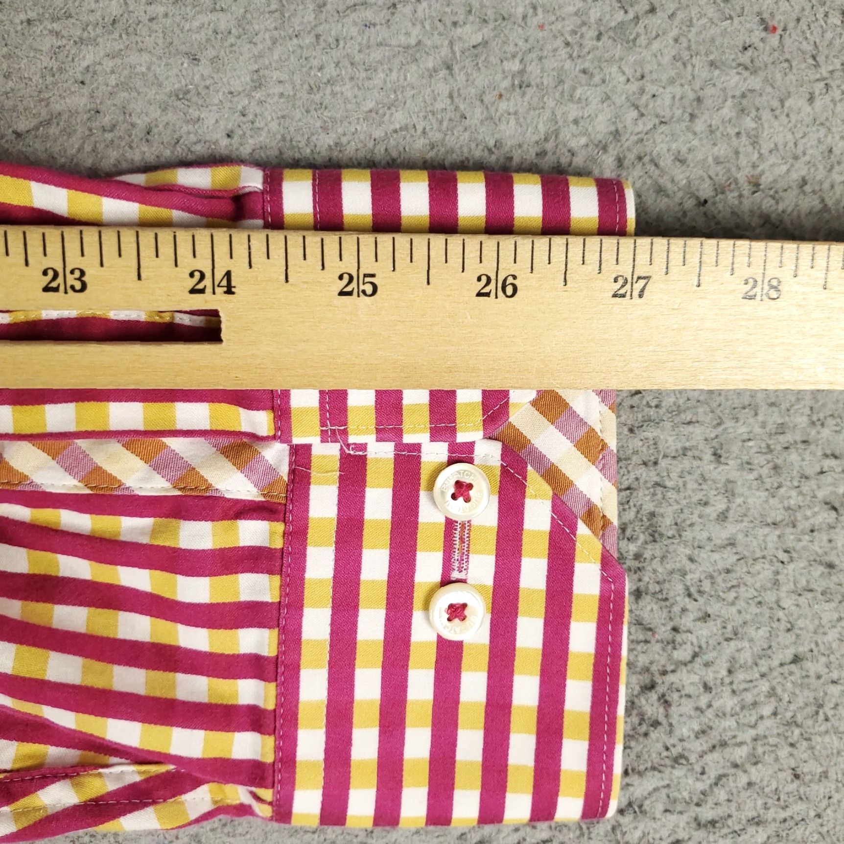 BUGATCHI Bugatchi Uomo Shirt Mens 2XL Red Yellow Check Classic Fit Button Up Long Sleeve Size US XXL / EU 58 / 5 - 6 Thumbnail